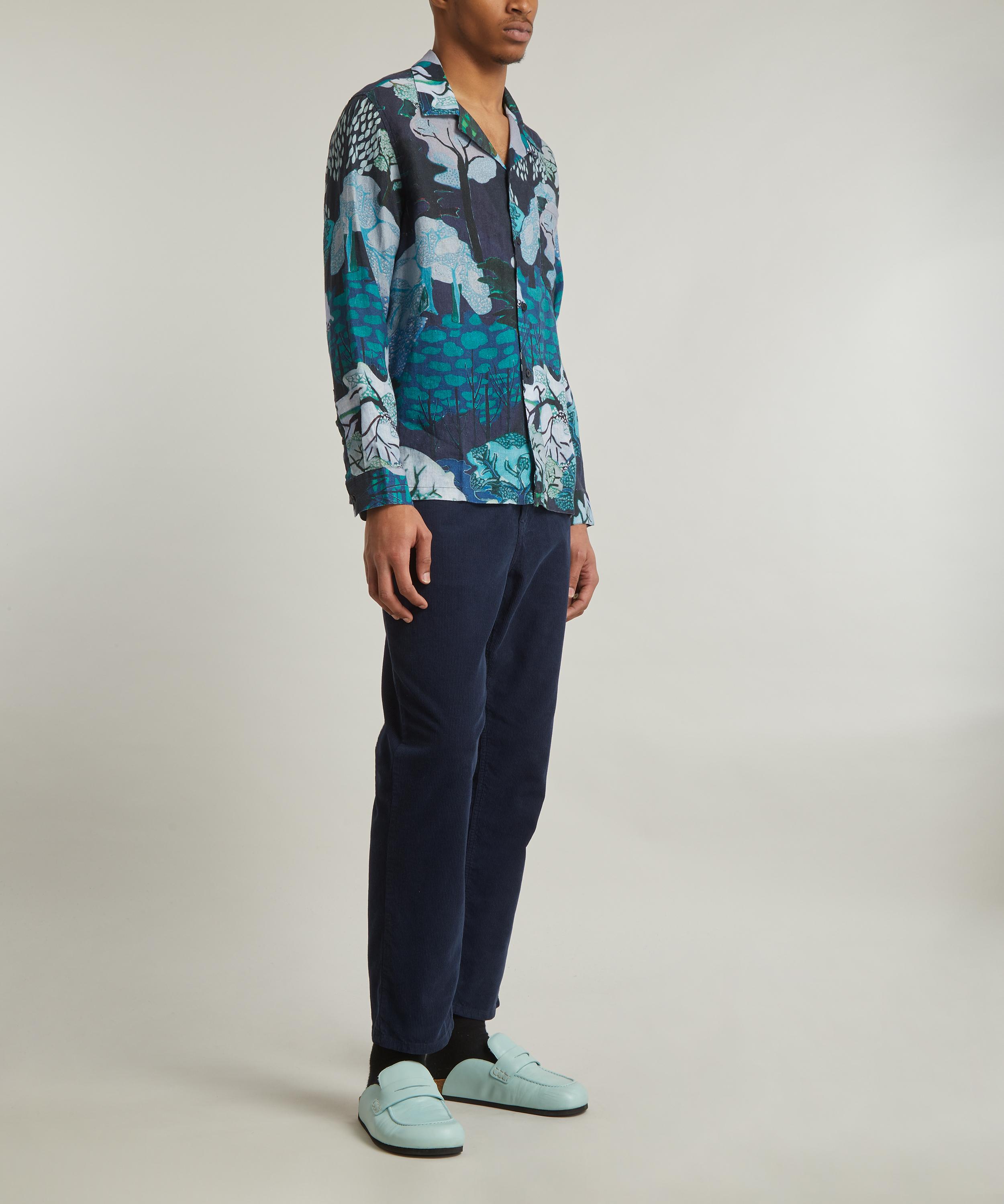 Folk - LS Soft Collar Forest Print Shirt image number 1