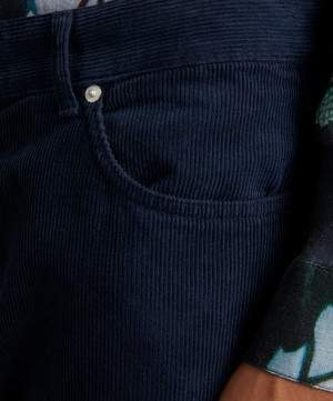 Folk - Five-Pocket Dark Navy Cord Trousers image number 4