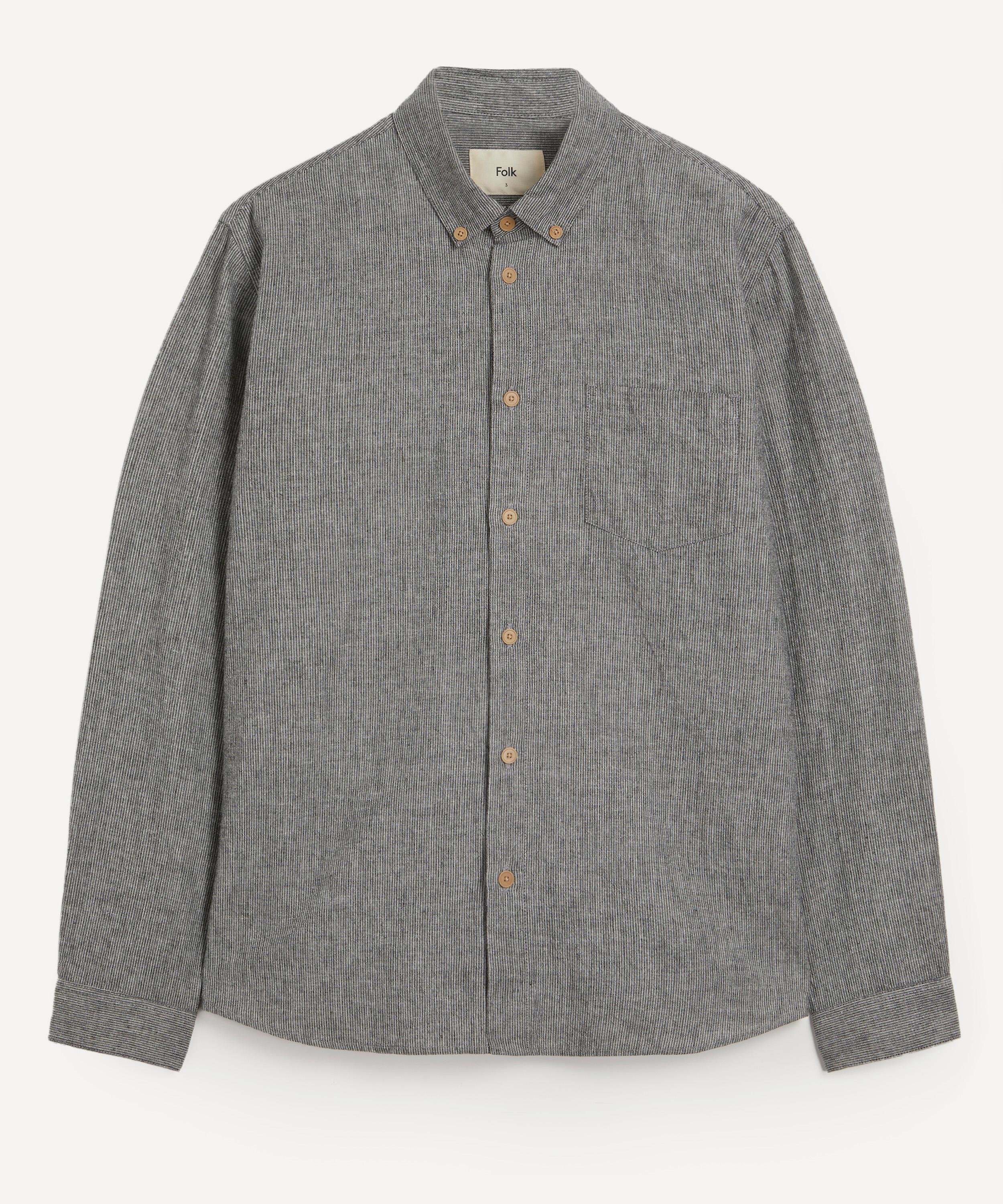 Folk - Black Microstripe Relaxed Fit Shirt image number 0