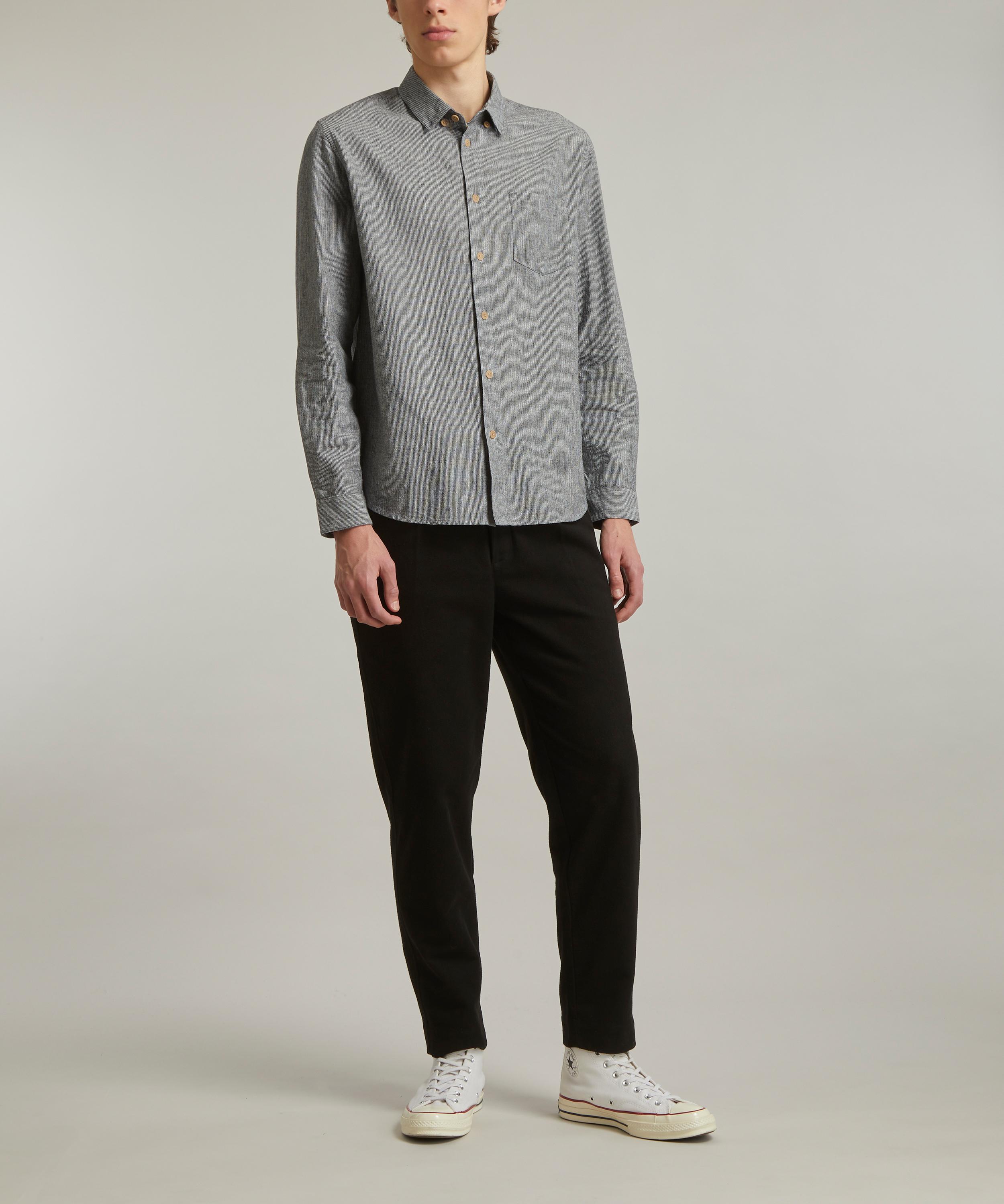 Folk - Black Microstripe Relaxed Fit Shirt image number 1