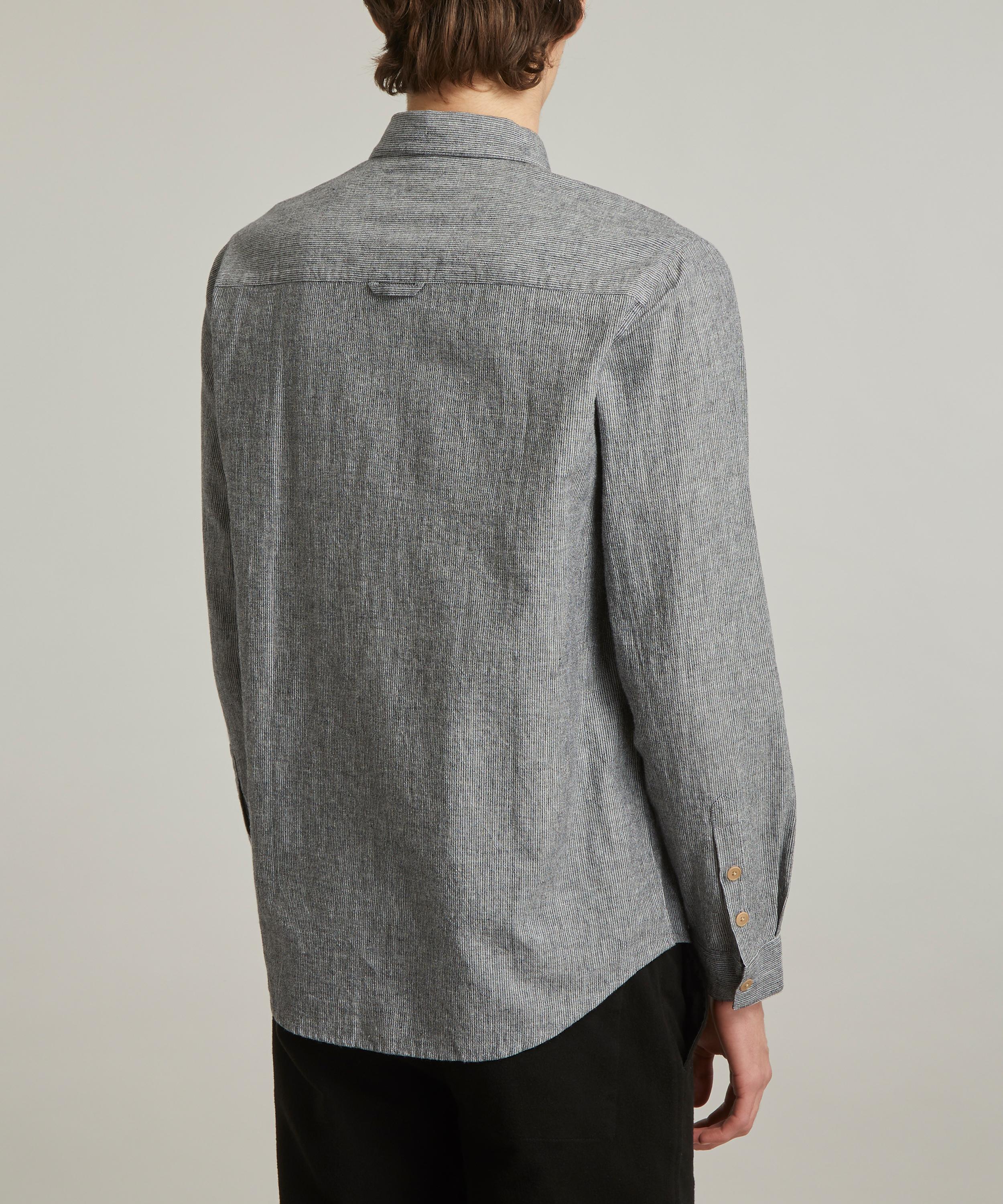 Folk - Black Microstripe Relaxed Fit Shirt image number 3