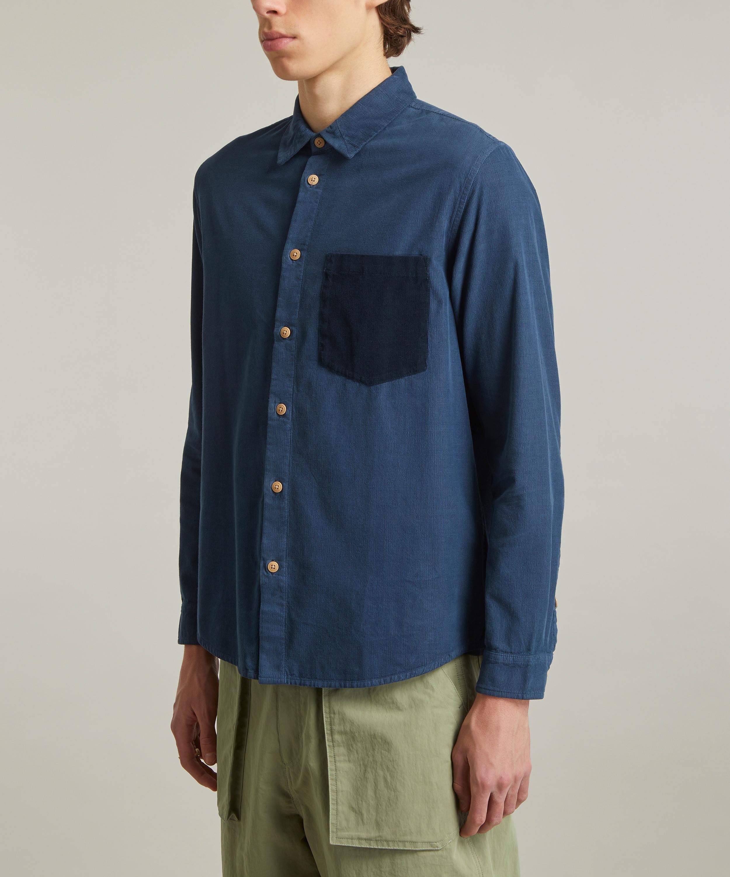 Folk - Prussian Blue Two-Tone Baby Cord Overshirt image number 2