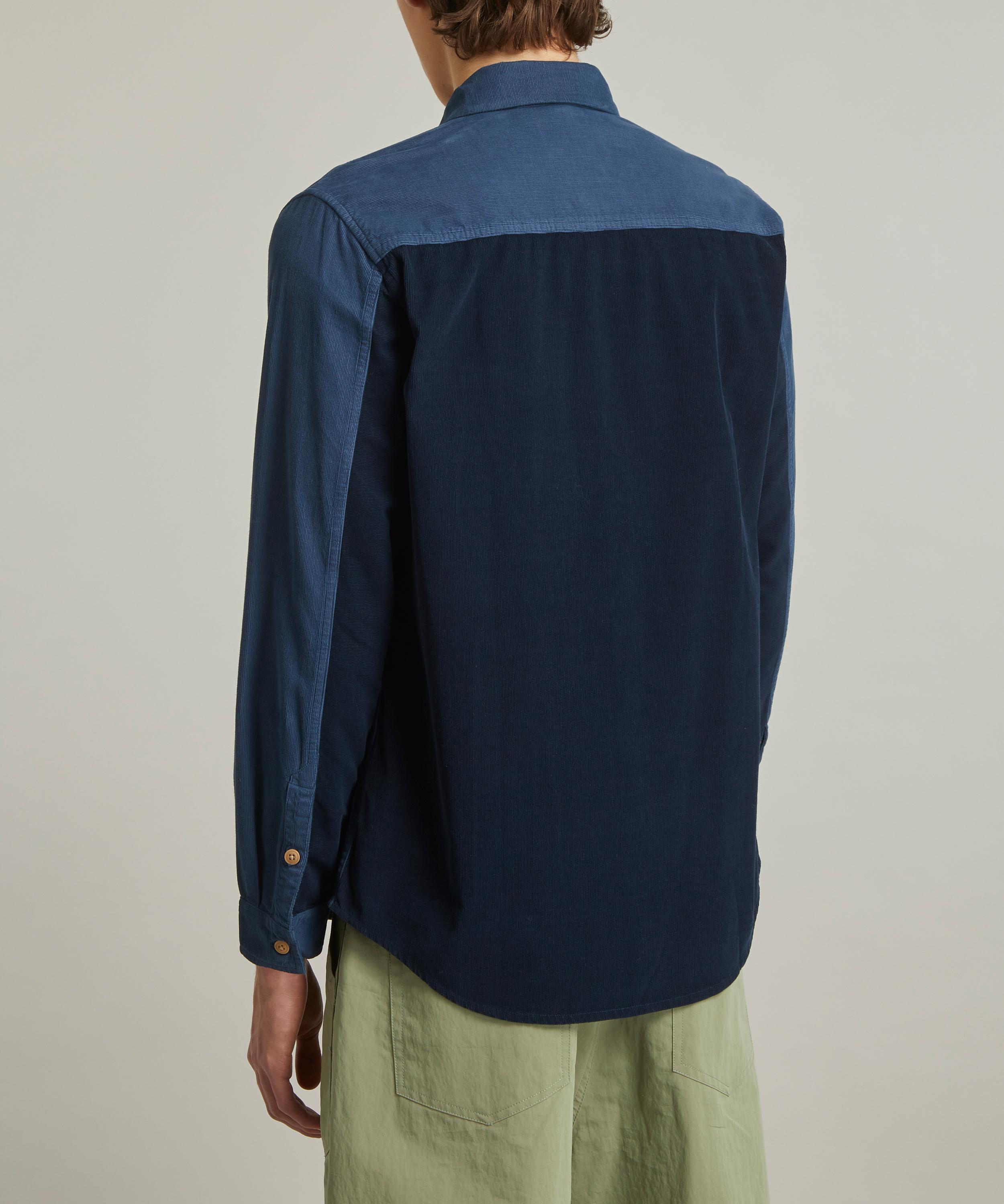 Folk - Prussian Blue Two-Tone Baby Cord Overshirt image number 3