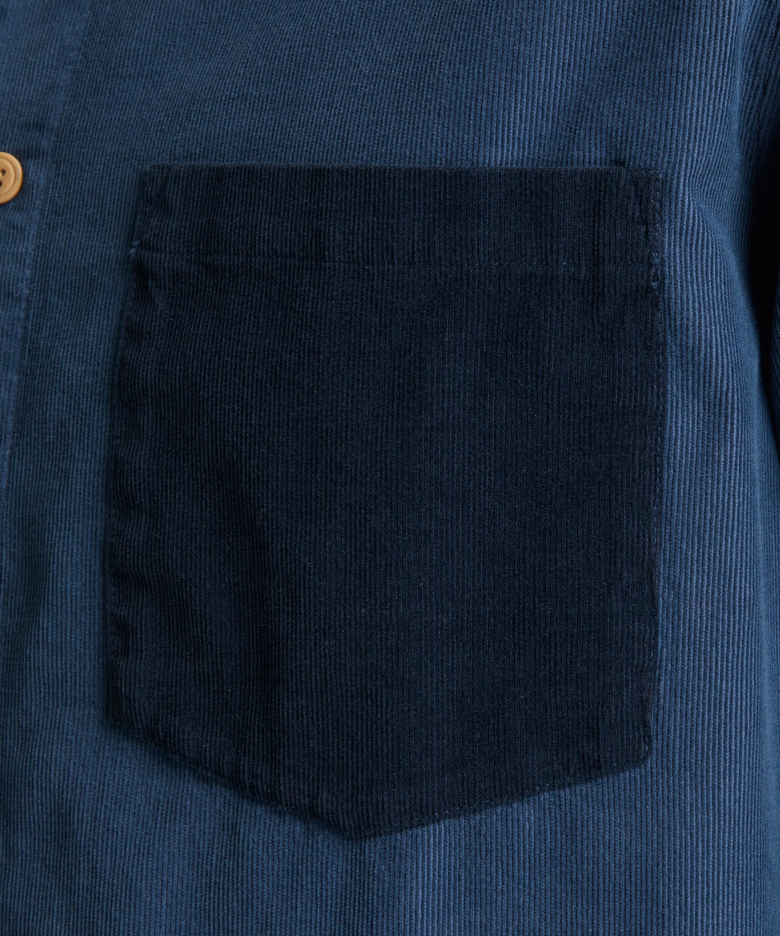 Folk - Prussian Blue Two-Tone Baby Cord Overshirt image number 4