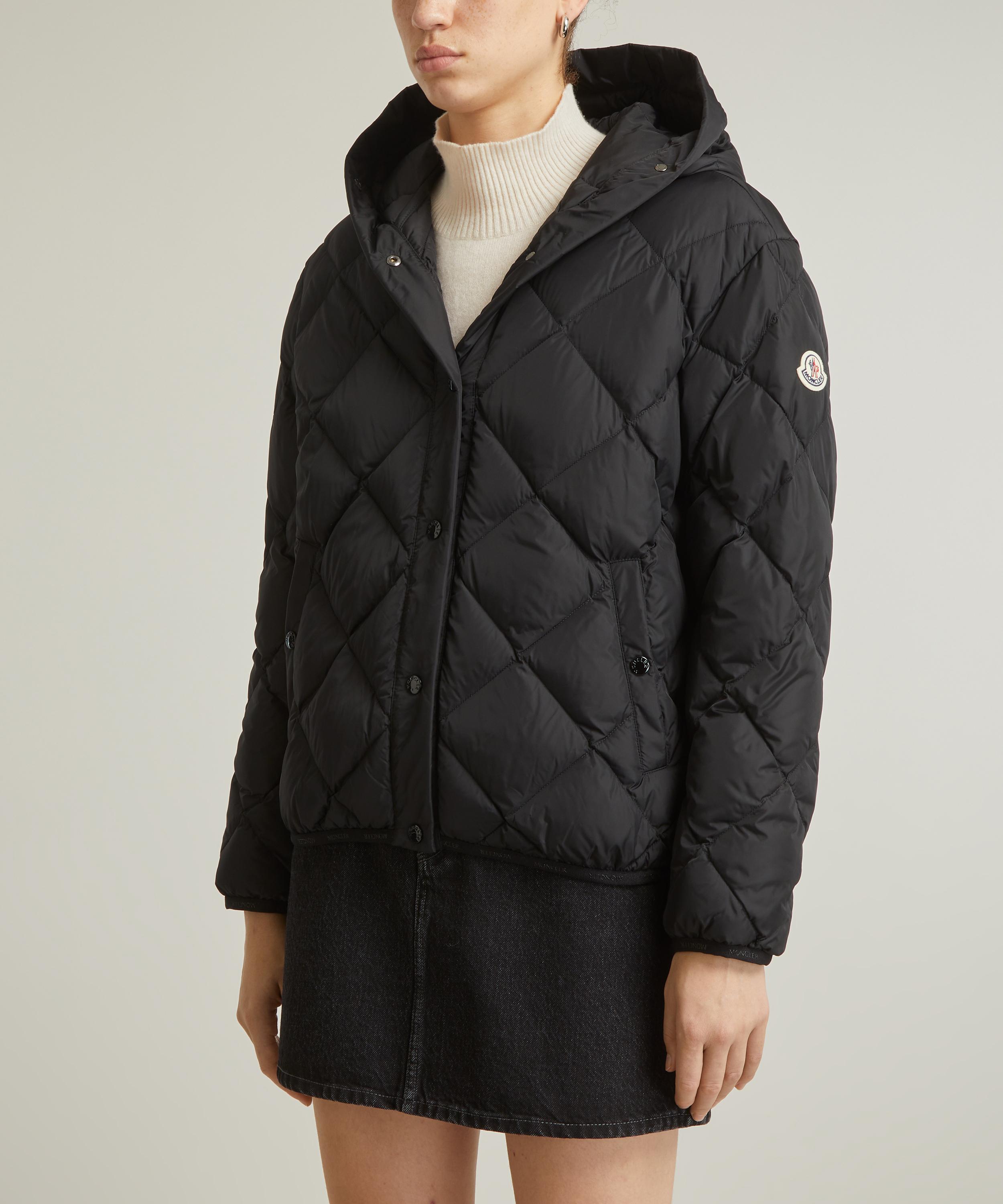 Moncler Diamond-quilted Down Hooded Jacket - Black