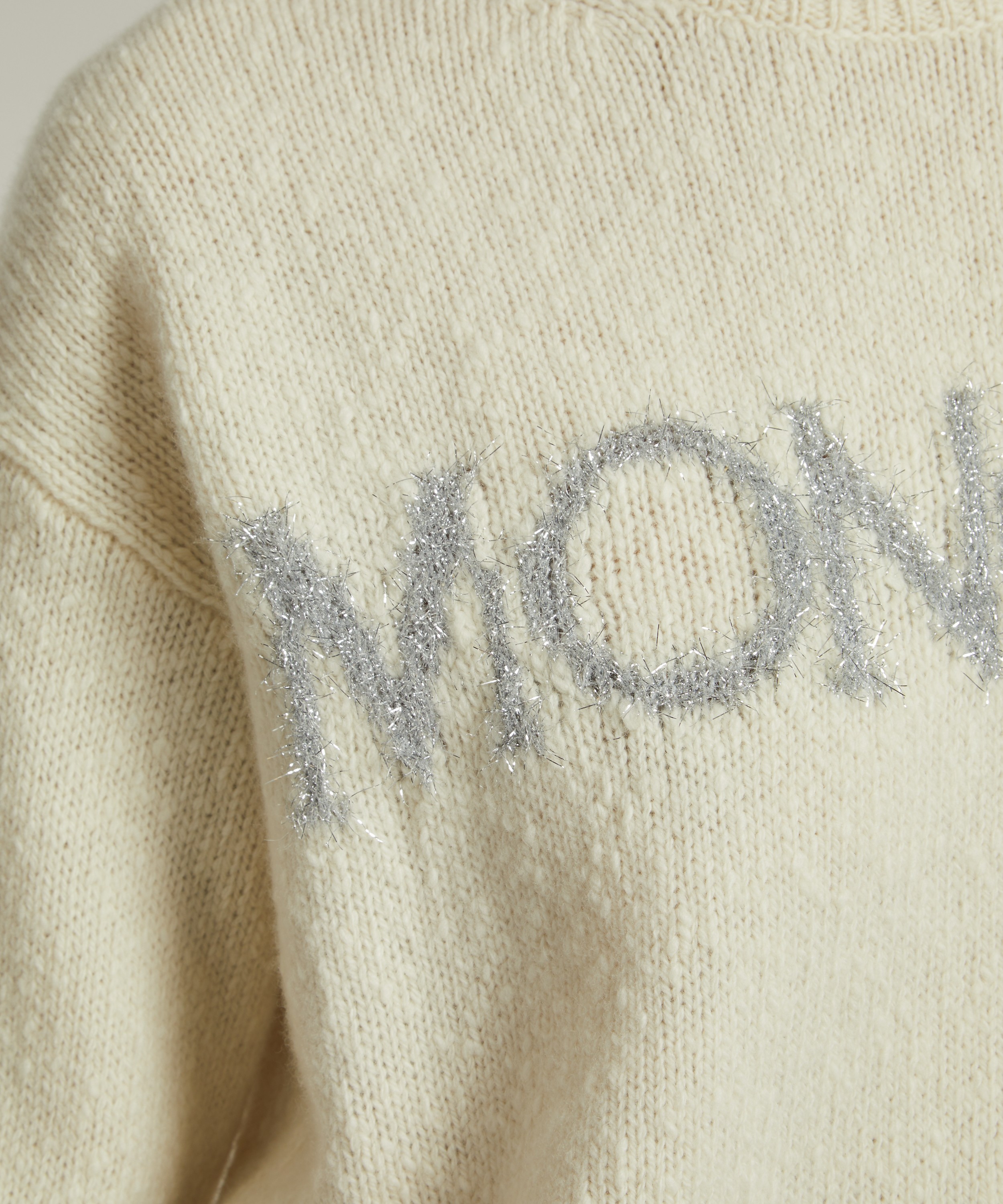 Moncler - Metallic Logo Wool Jumper image number 4