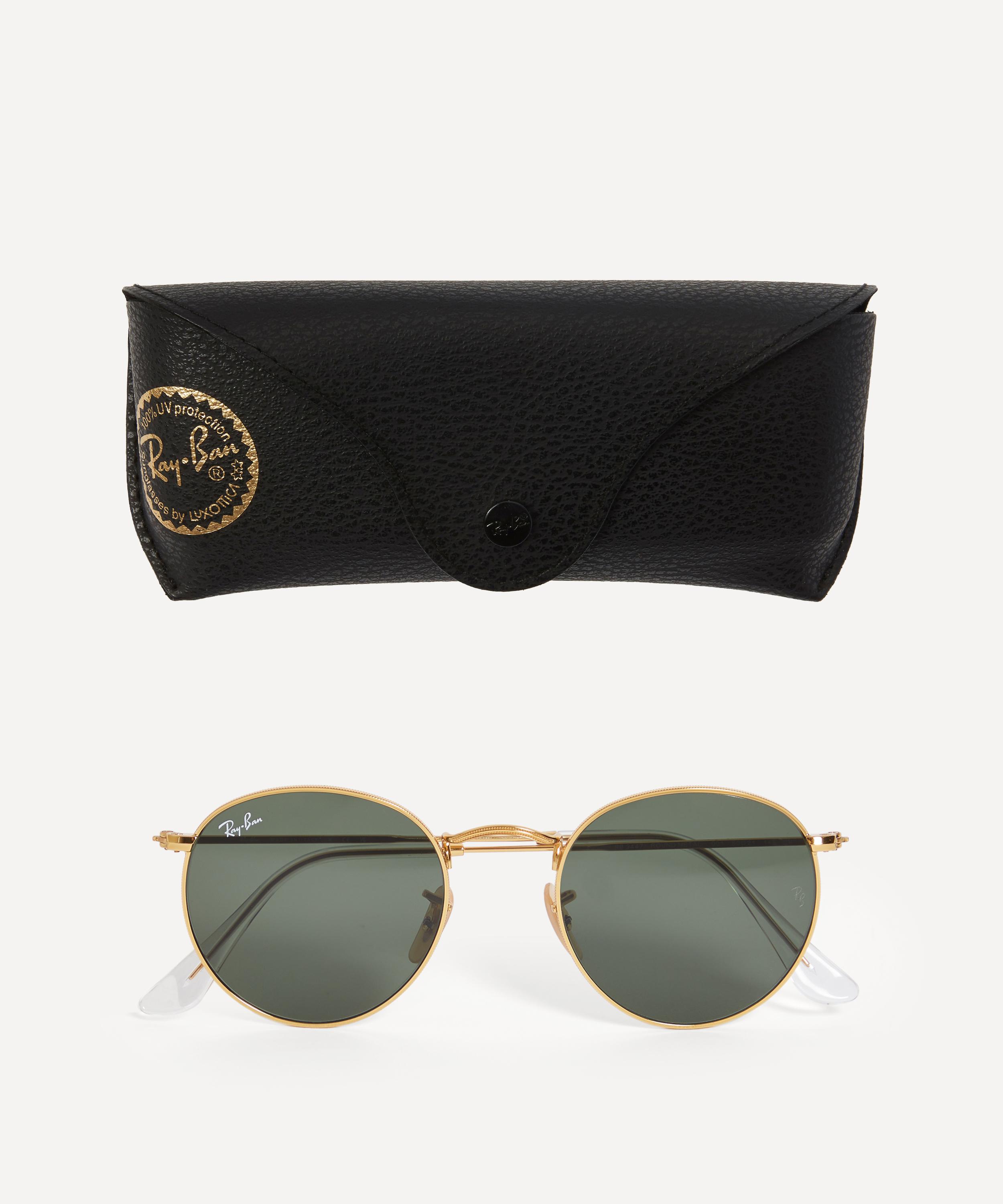 Ray-Ban - Round Gold-Tone Metal Sunglasses image number 3