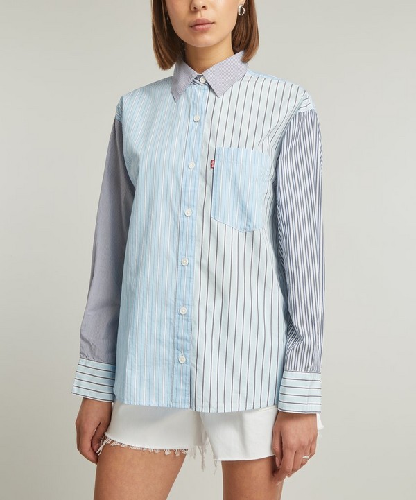 Nola Oversized Button Up Shirt - Blue