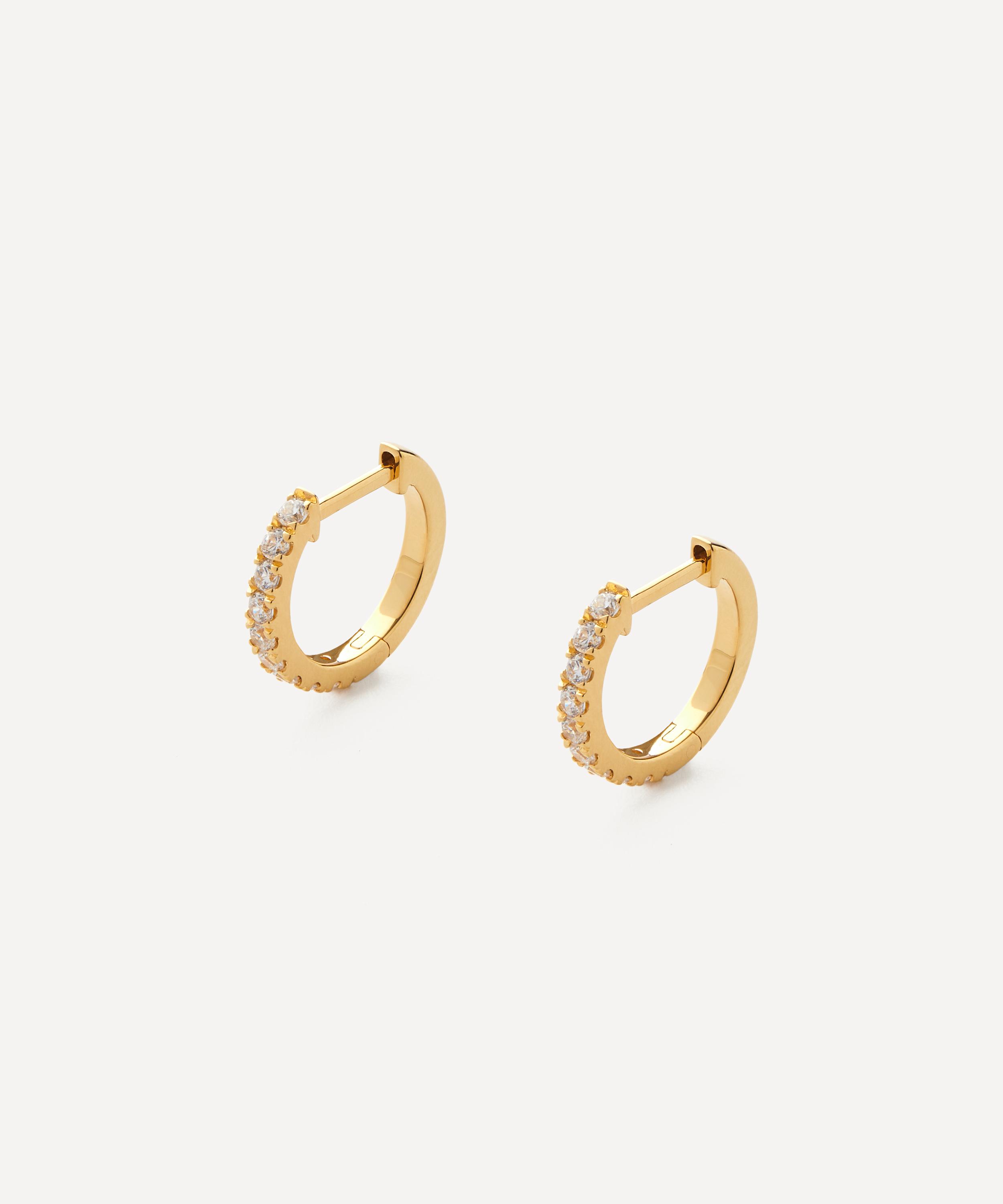 Auree - 18ct Gold-Plated Vermeil Silver Dovehouse Cubic Zirconia Hoop Earrings