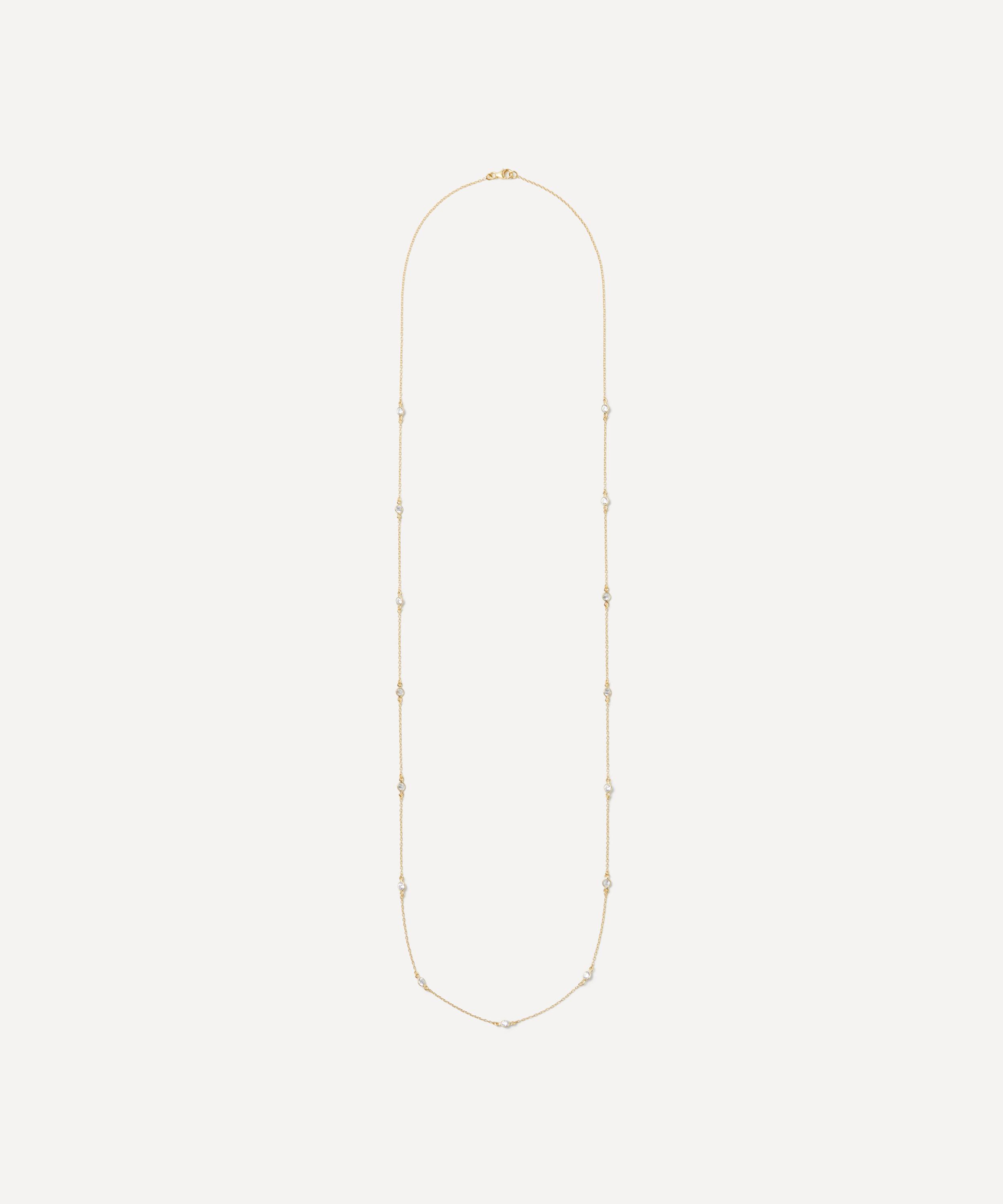 Auree - 18ct Gold-Plated Vermeil Silver Sofia 34” Long Cubic Zirconia Necklace image number 0