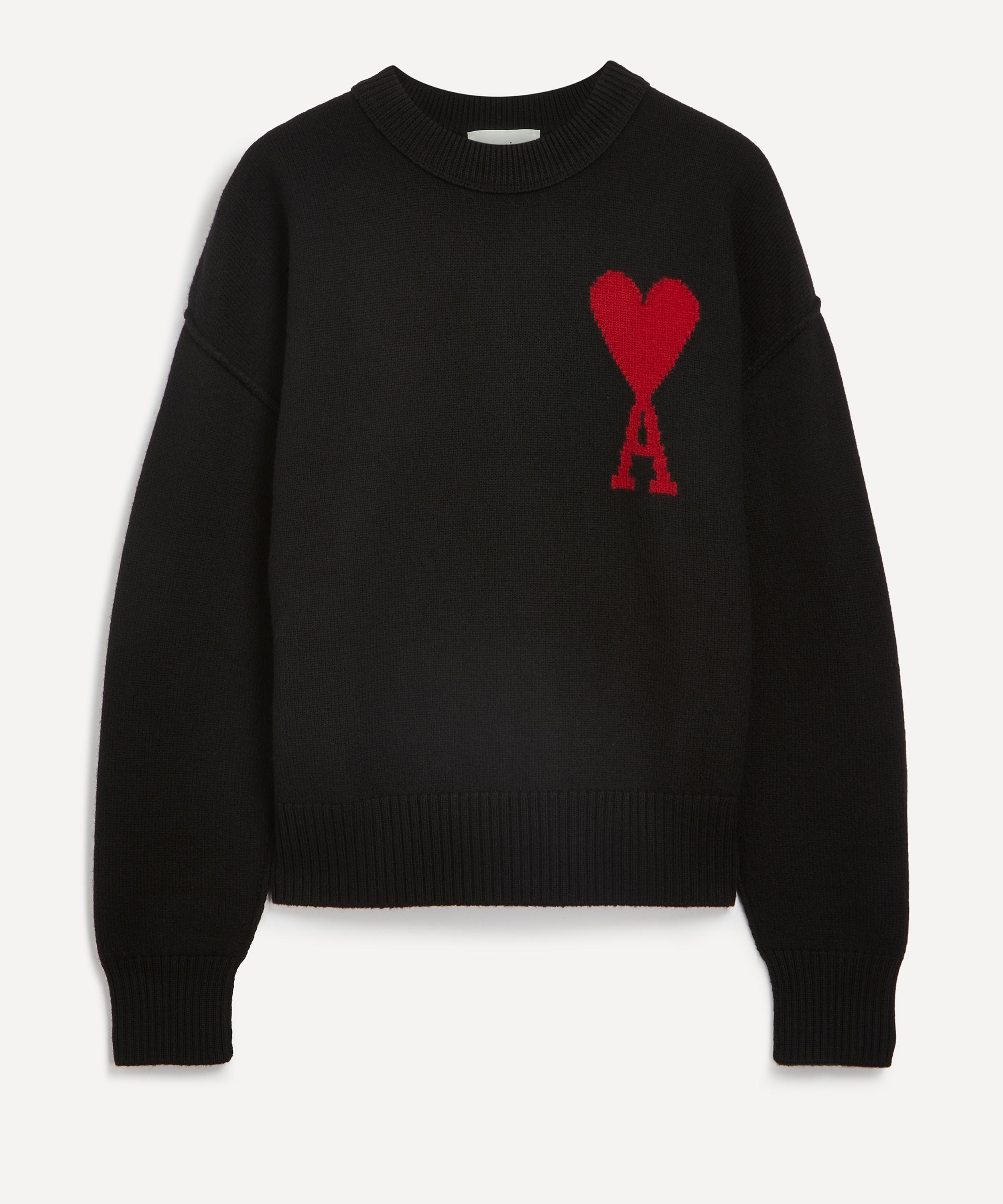 Ami - Red Ami de Coeur Merino Wool Jumper image number 0
