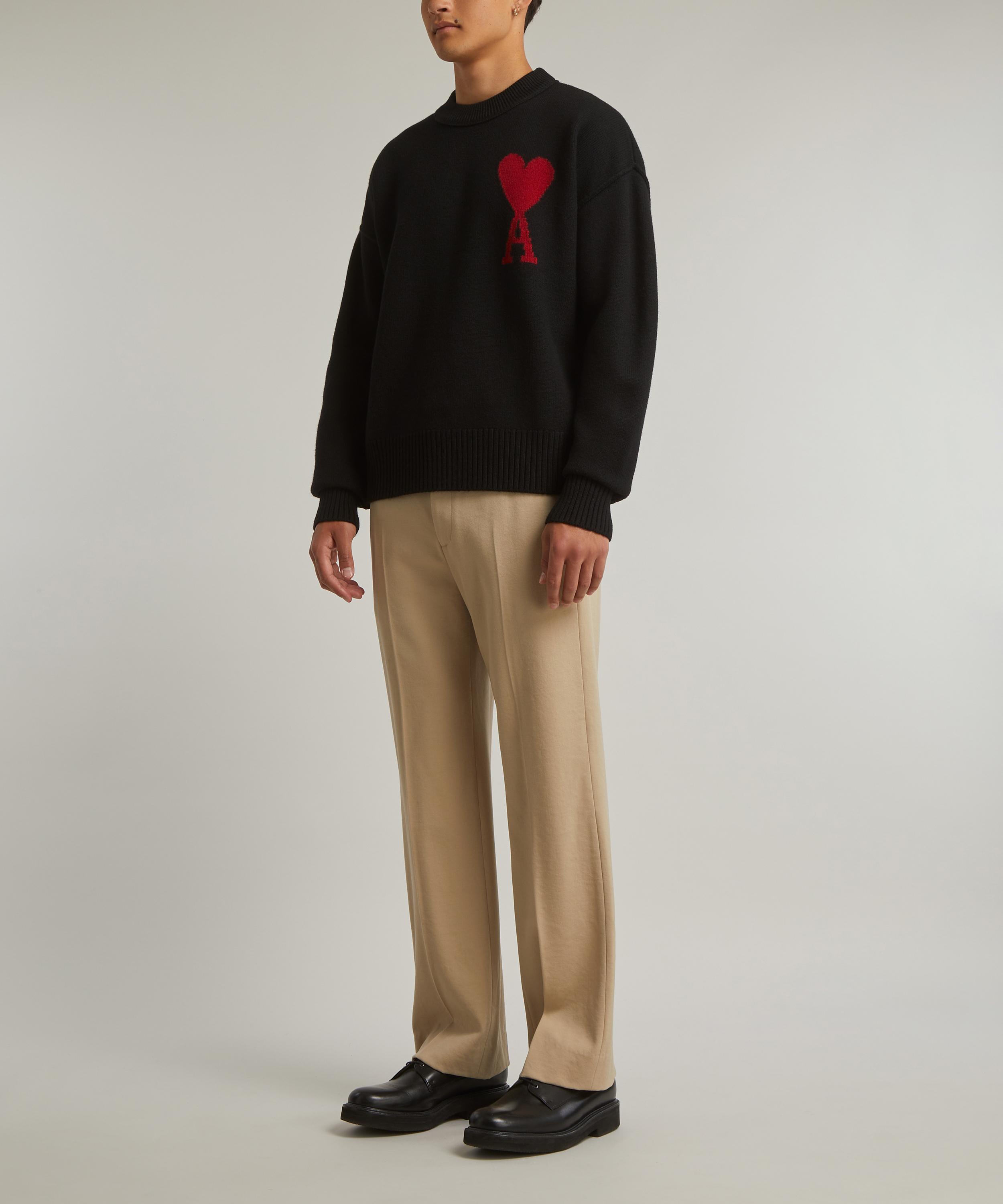 Ami - Red Ami de Coeur Merino Wool Jumper image number 1