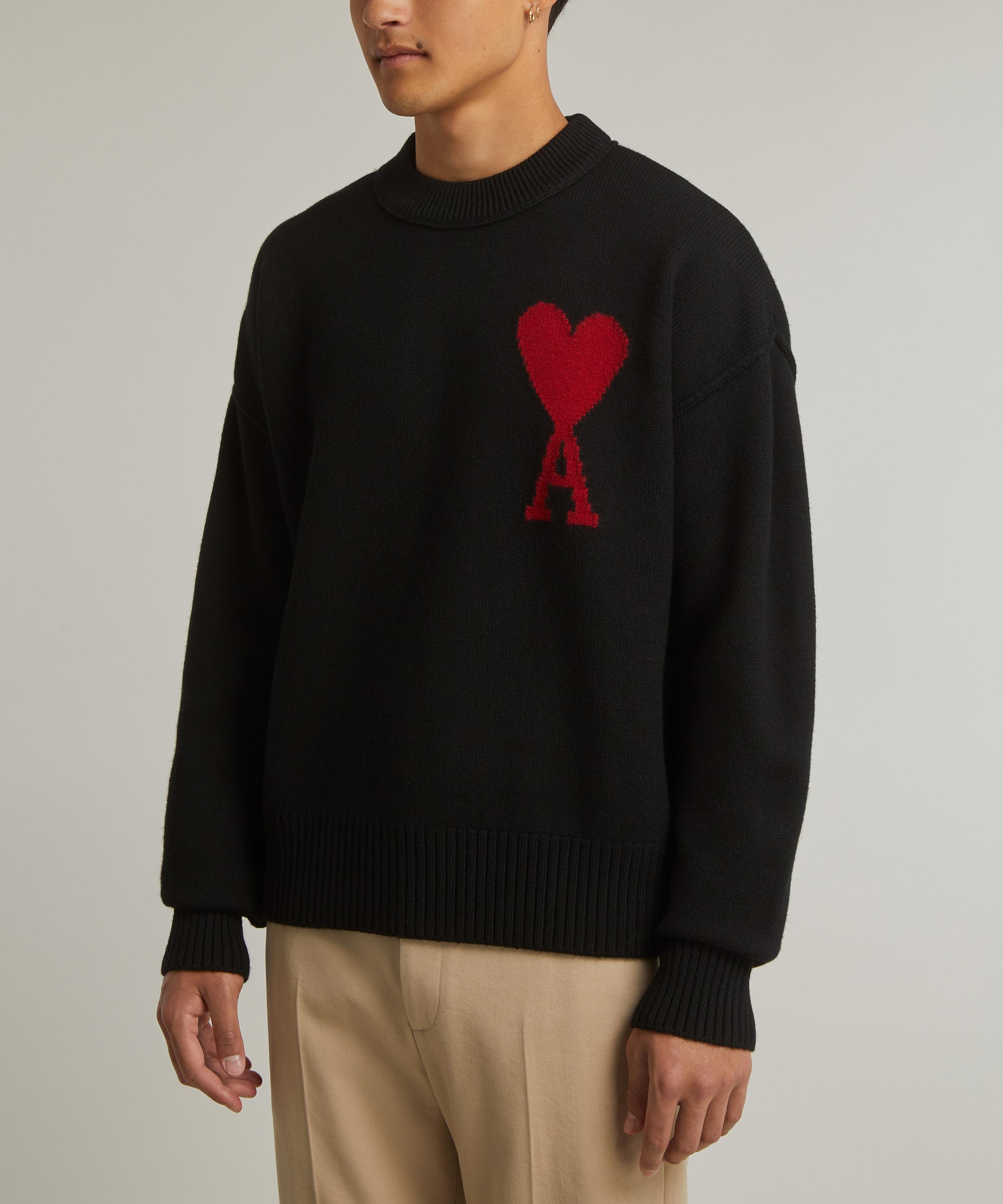 Ami - Red Ami de Coeur Merino Wool Jumper image number 2