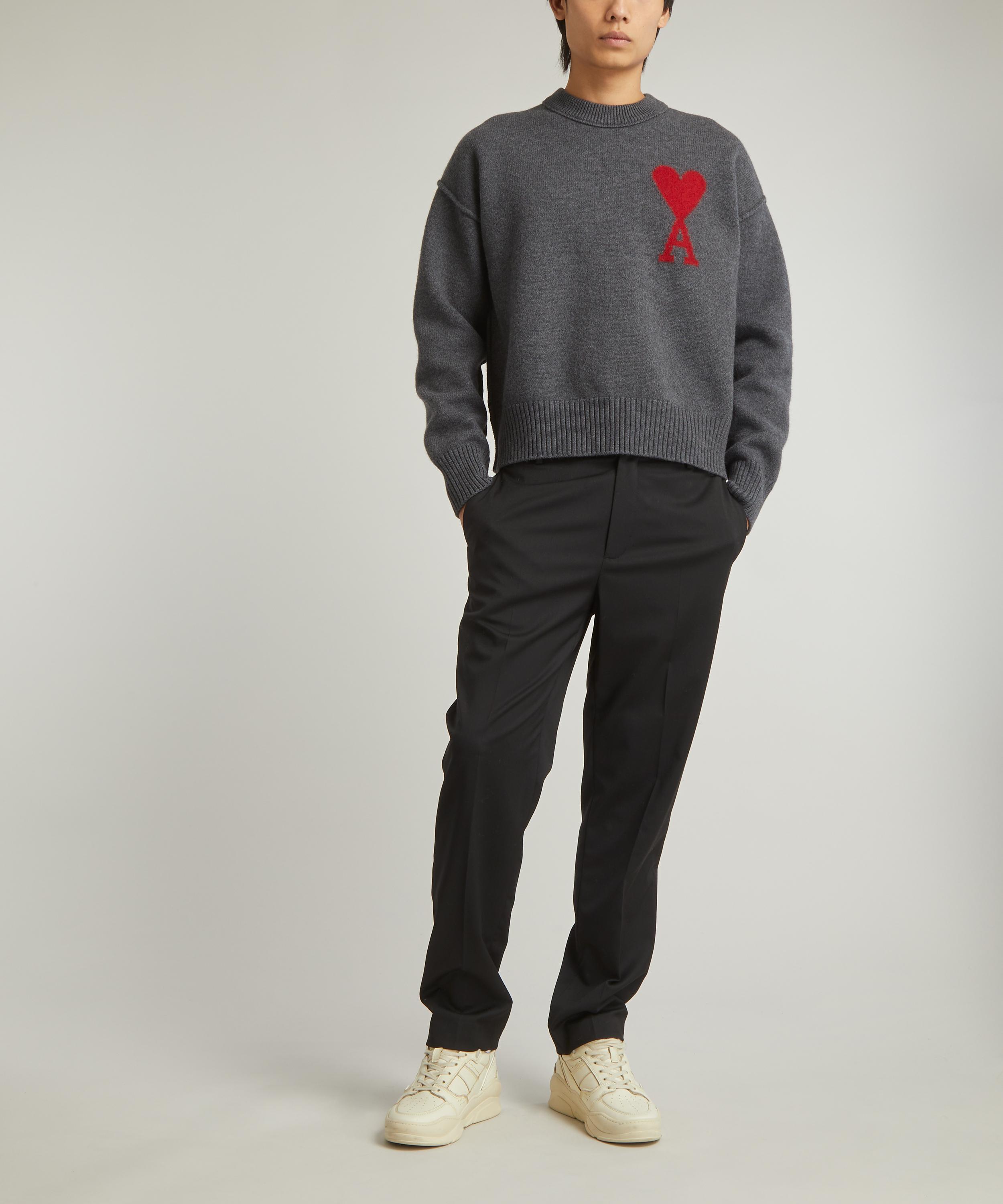 Ami - Red Ami de Coeur Merino Wool Jumper