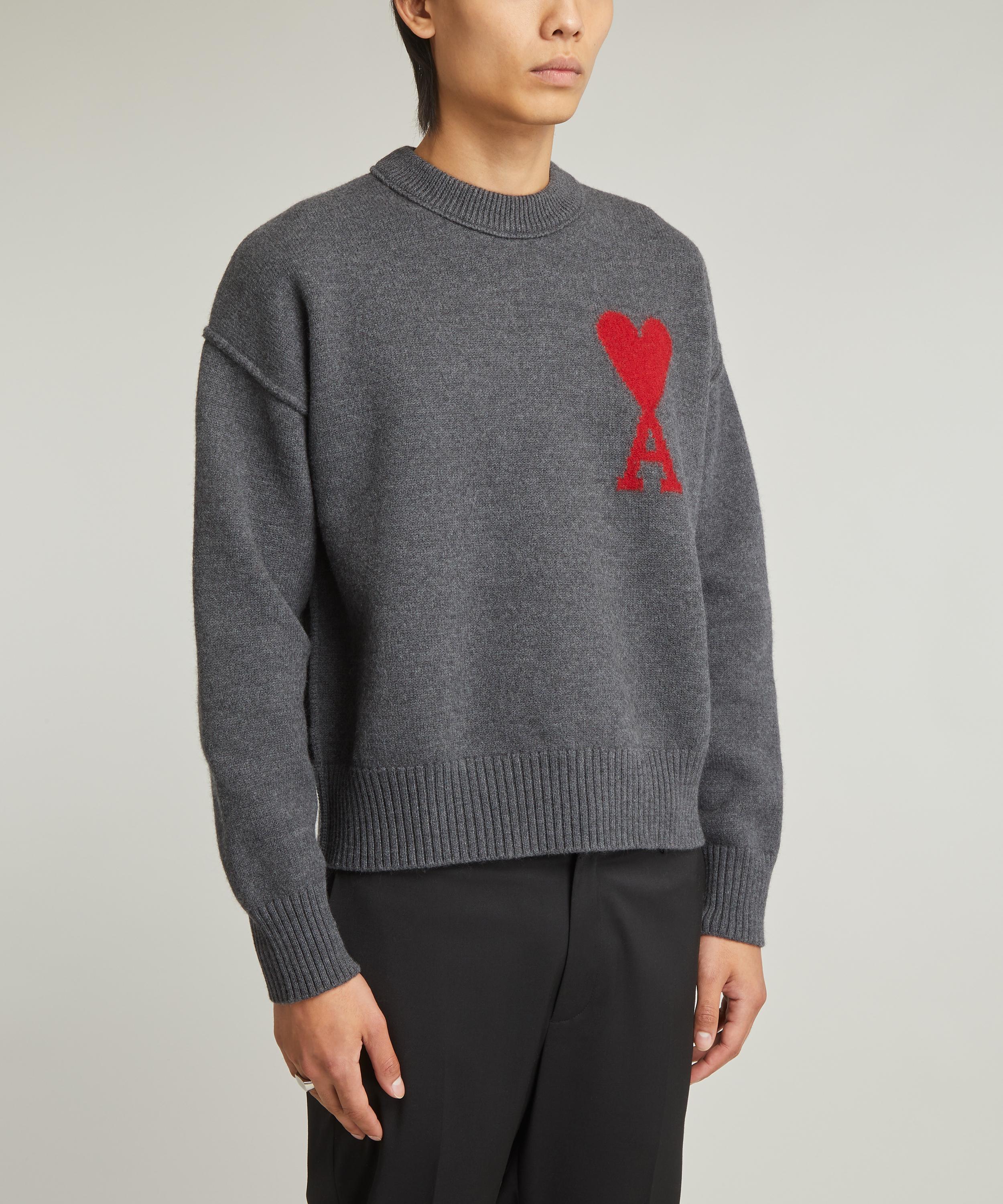 Ami - Red Ami de Coeur Merino Wool Jumper image number 1