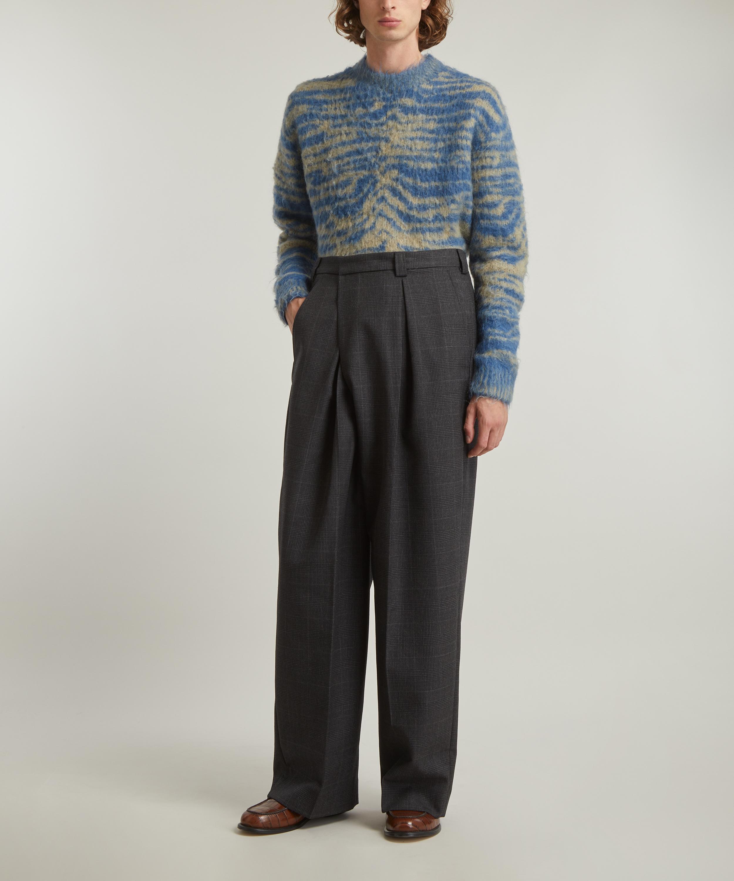 Tailored Wool Blend Wrap Detail Wide Leg Pants