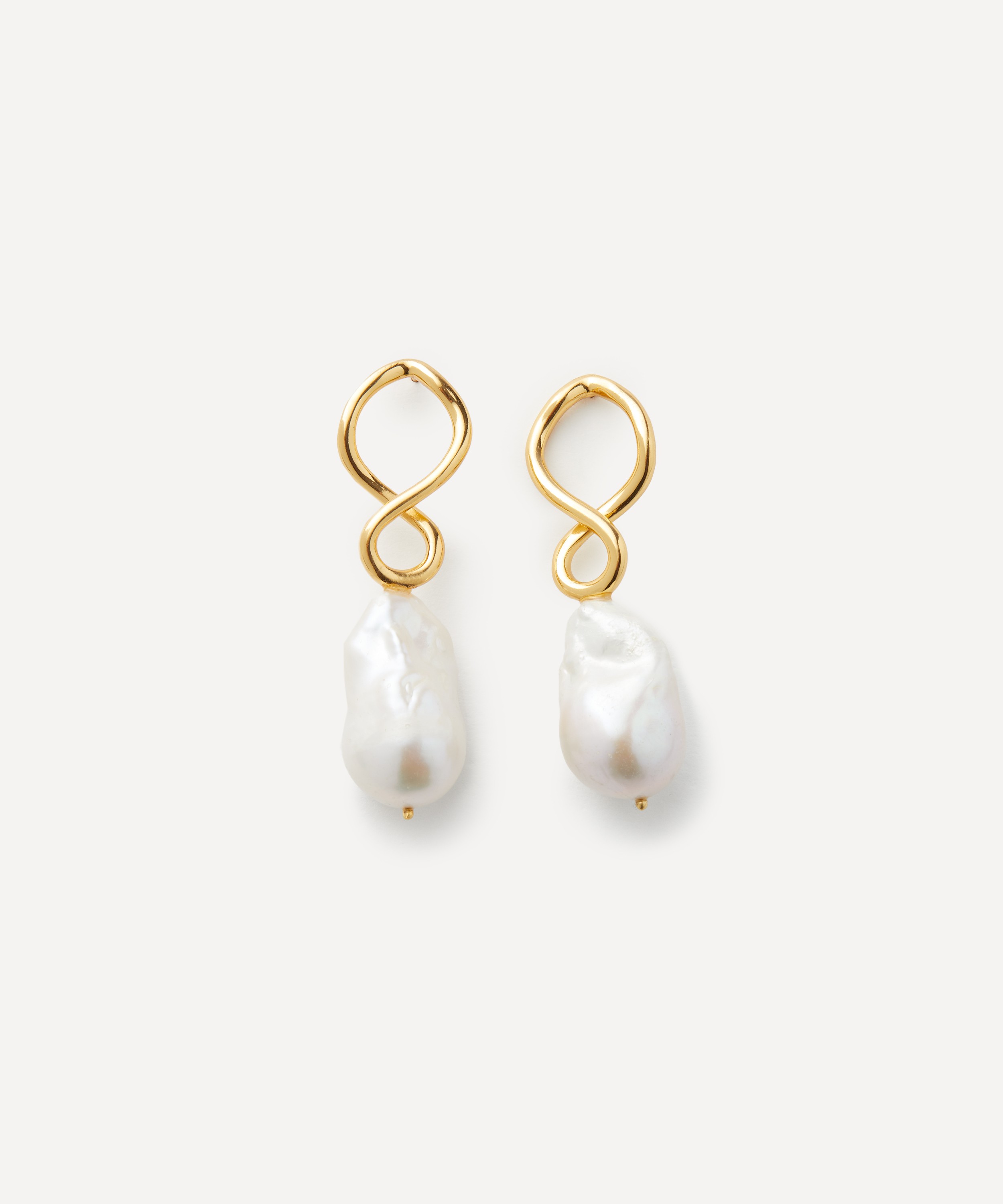 Shyla - 22ct Gold-Plated Corsica Pearl Drop Earrings image number 0