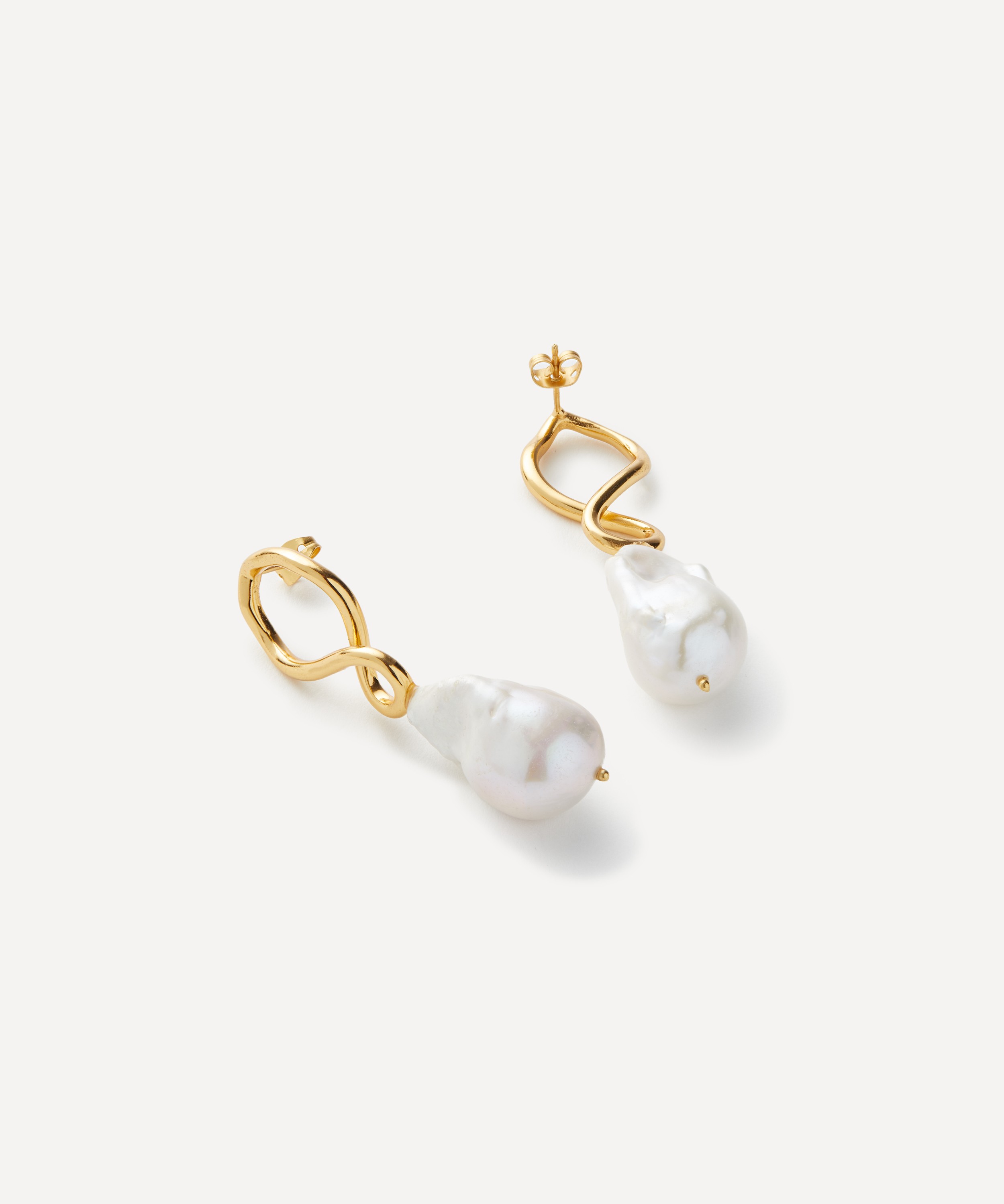 Shyla - 22ct Gold-Plated Corsica Pearl Drop Earrings image number 1