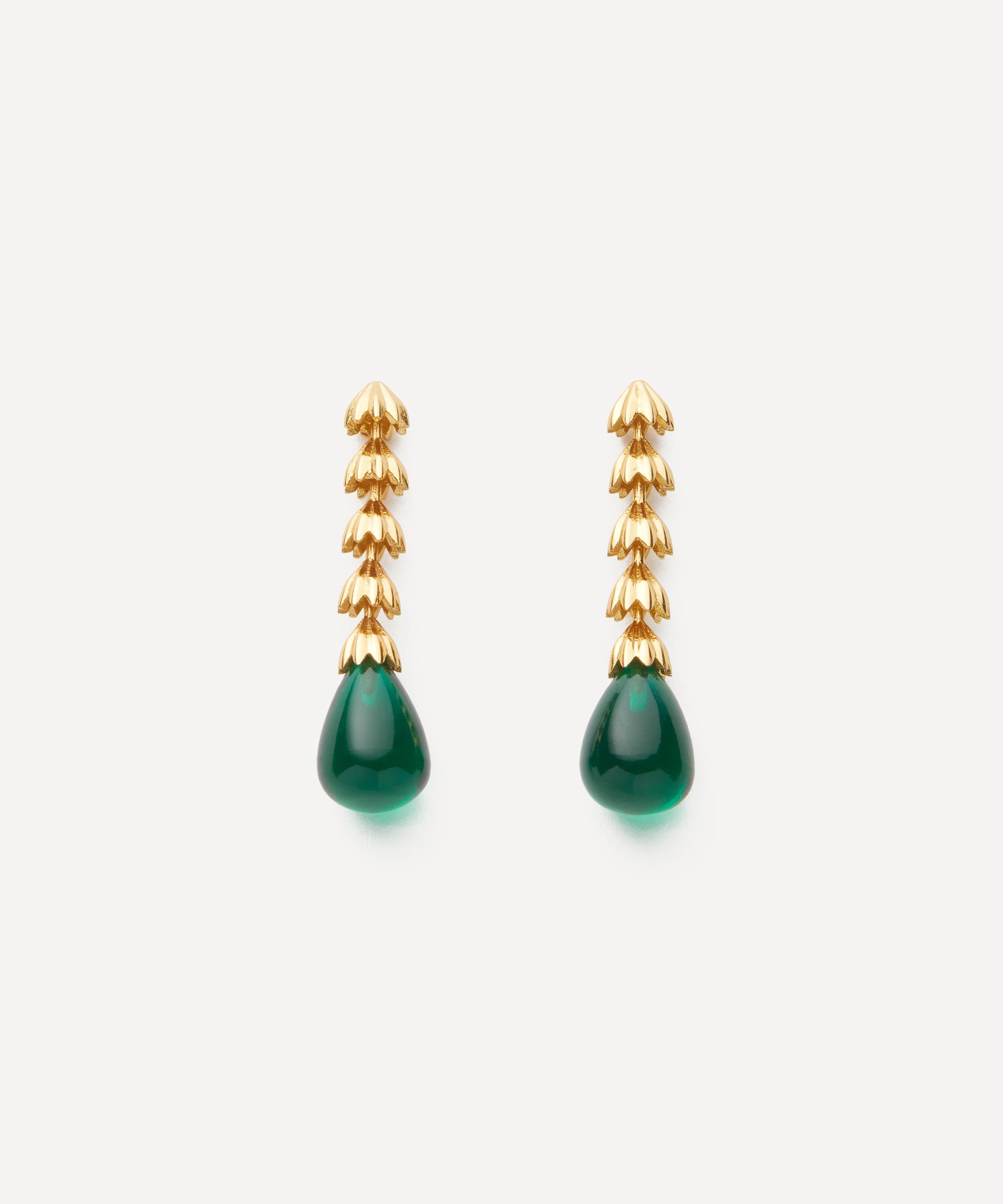 Shyla - 22ct Gold-Plated Chandelier Pearl Drop Earrings image number 0