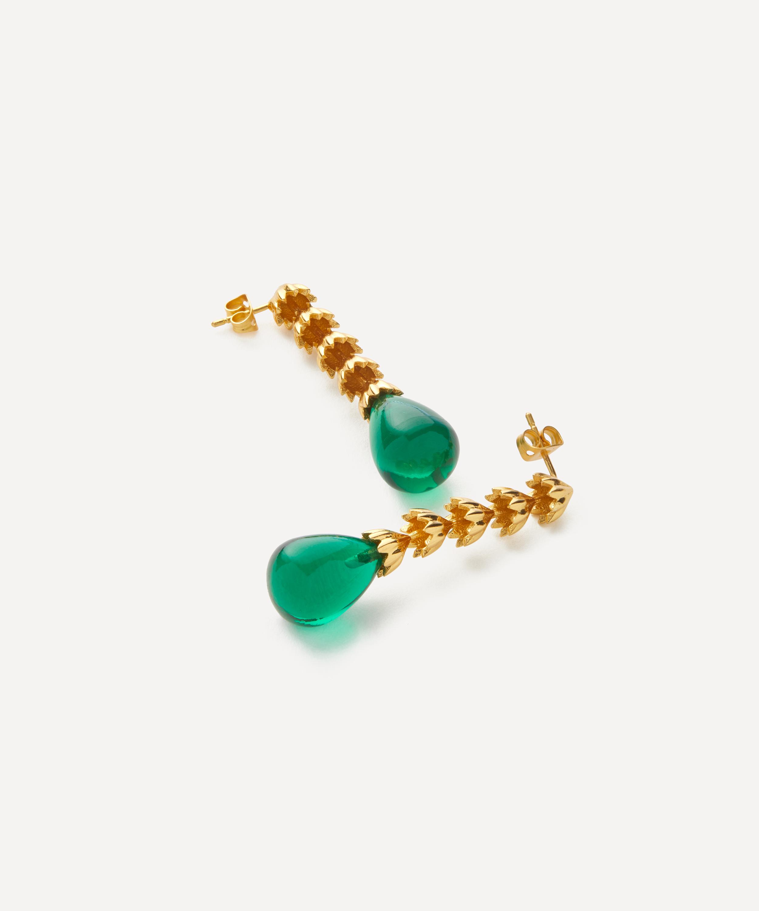 Shyla - 22ct Gold-Plated Chandelier Pearl Drop Earrings image number 1