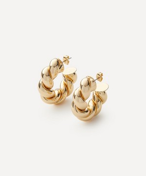 Martha Calvo - 14ct Gold-Plated Mini Rope Hoop Earrings image number 0