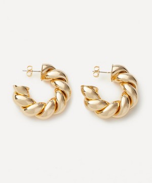 Martha Calvo - 14ct Gold-Plated Mini Rope Hoop Earrings image number 1
