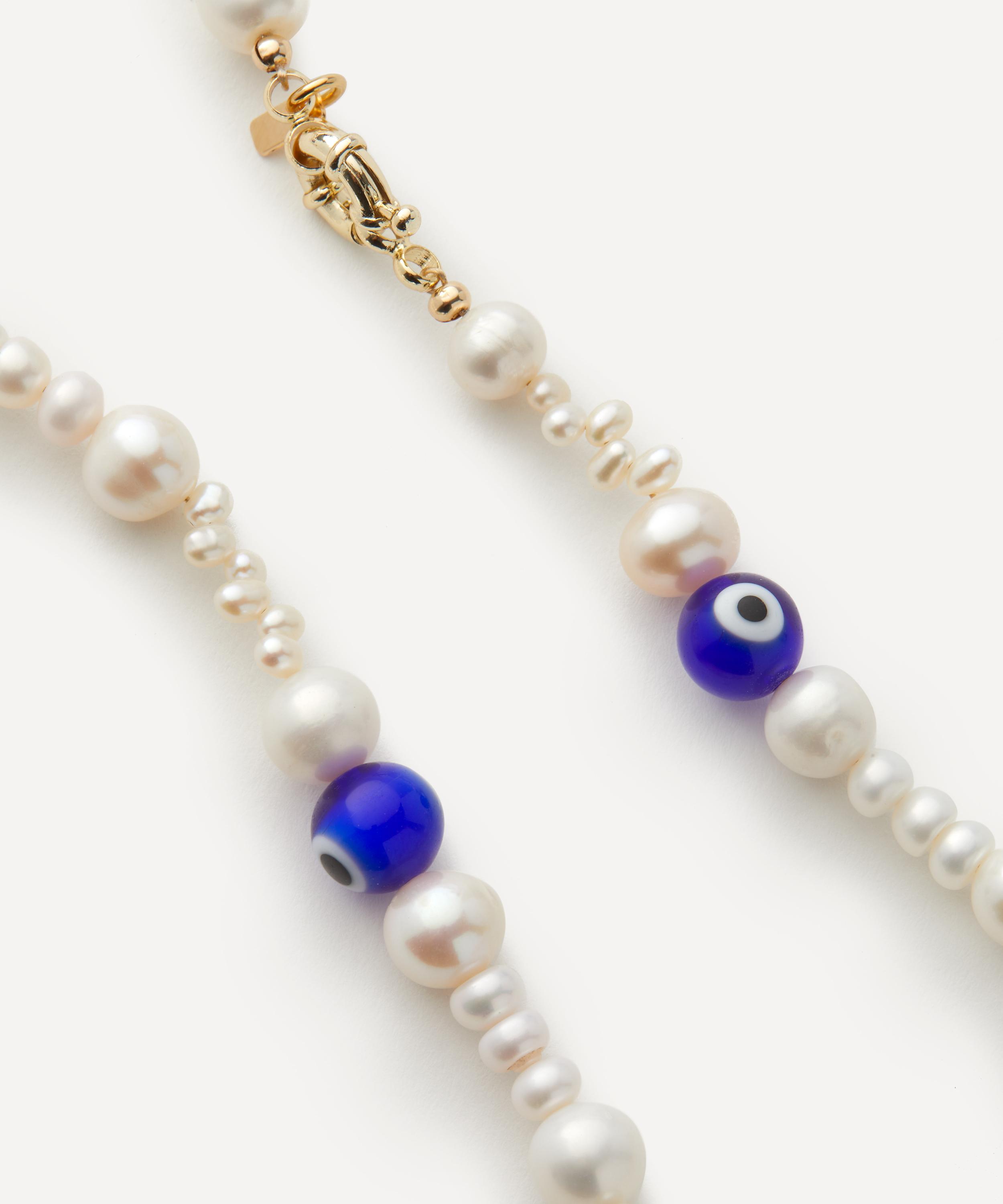 Men's Pearl Choker with Playful Glass Beads