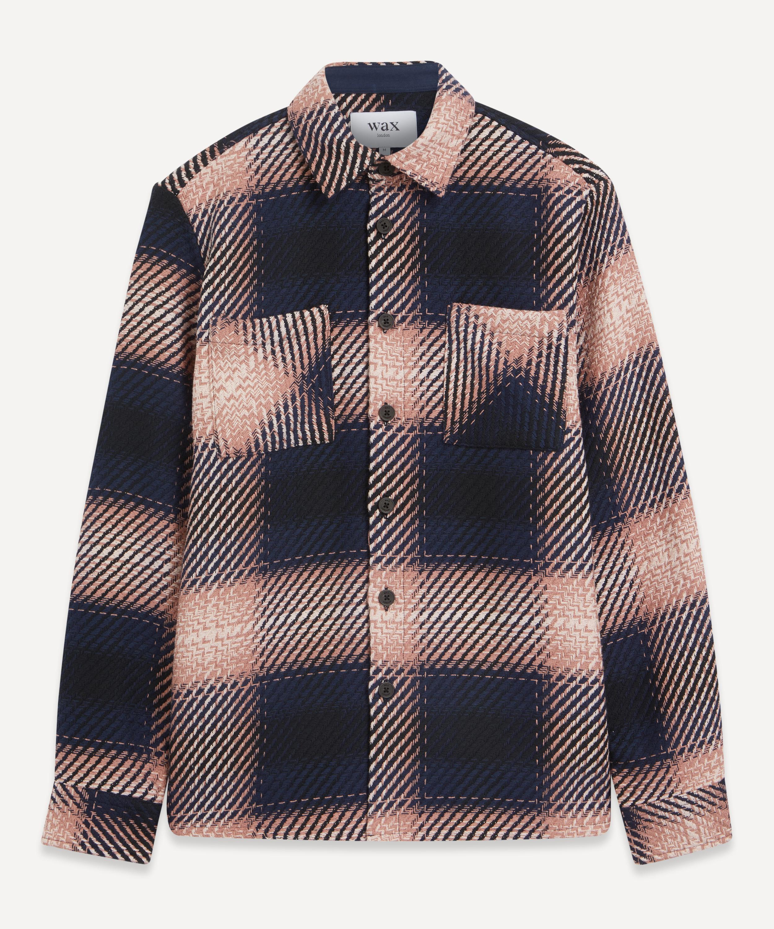 Wax London - Whiting Navy Pink Dusk Chequered Overshirt image number 0