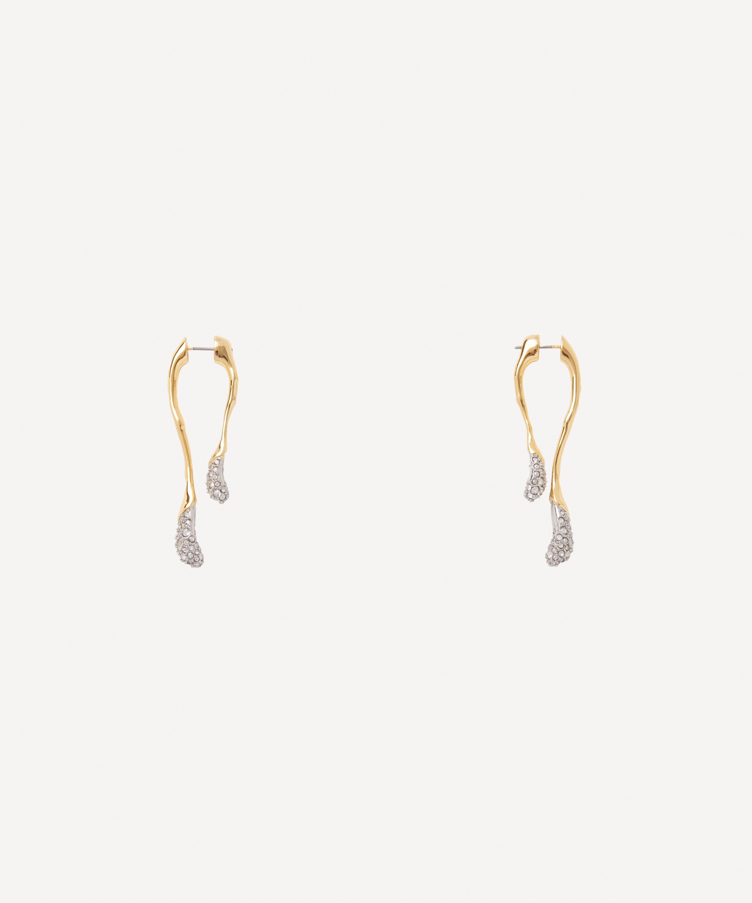 Alexis Bittar Lucite Front Back Double Drop Earrings - Gold/Clear