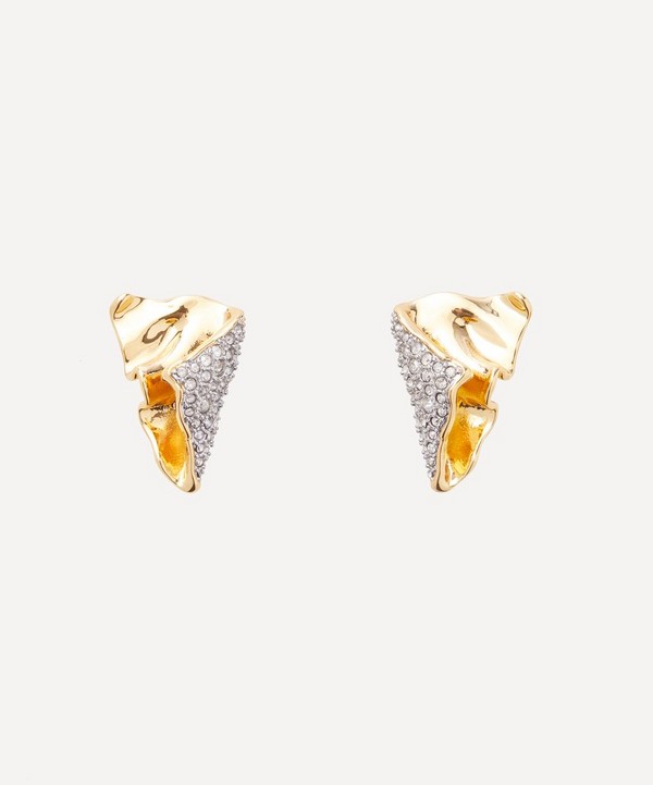 Alexis Bittar - 14ct Gold-Plated Solanales Crystal Folded Mini Stud Earrings image number null