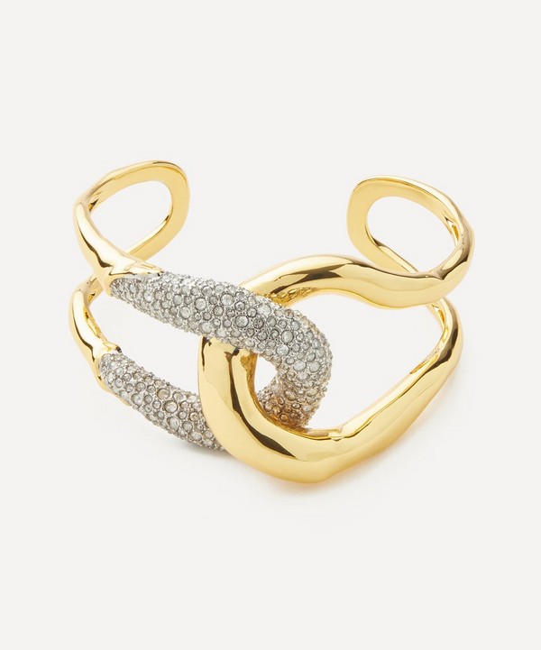Alexis Bittar - 14ct Gold-Plated Solanales Crystal Interlocked Cuff Bracelet image number null