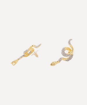 Alexis Bittar - 14ct Gold-Plated Crystal Pave Serpent Crawler Stud Earrings image number 1