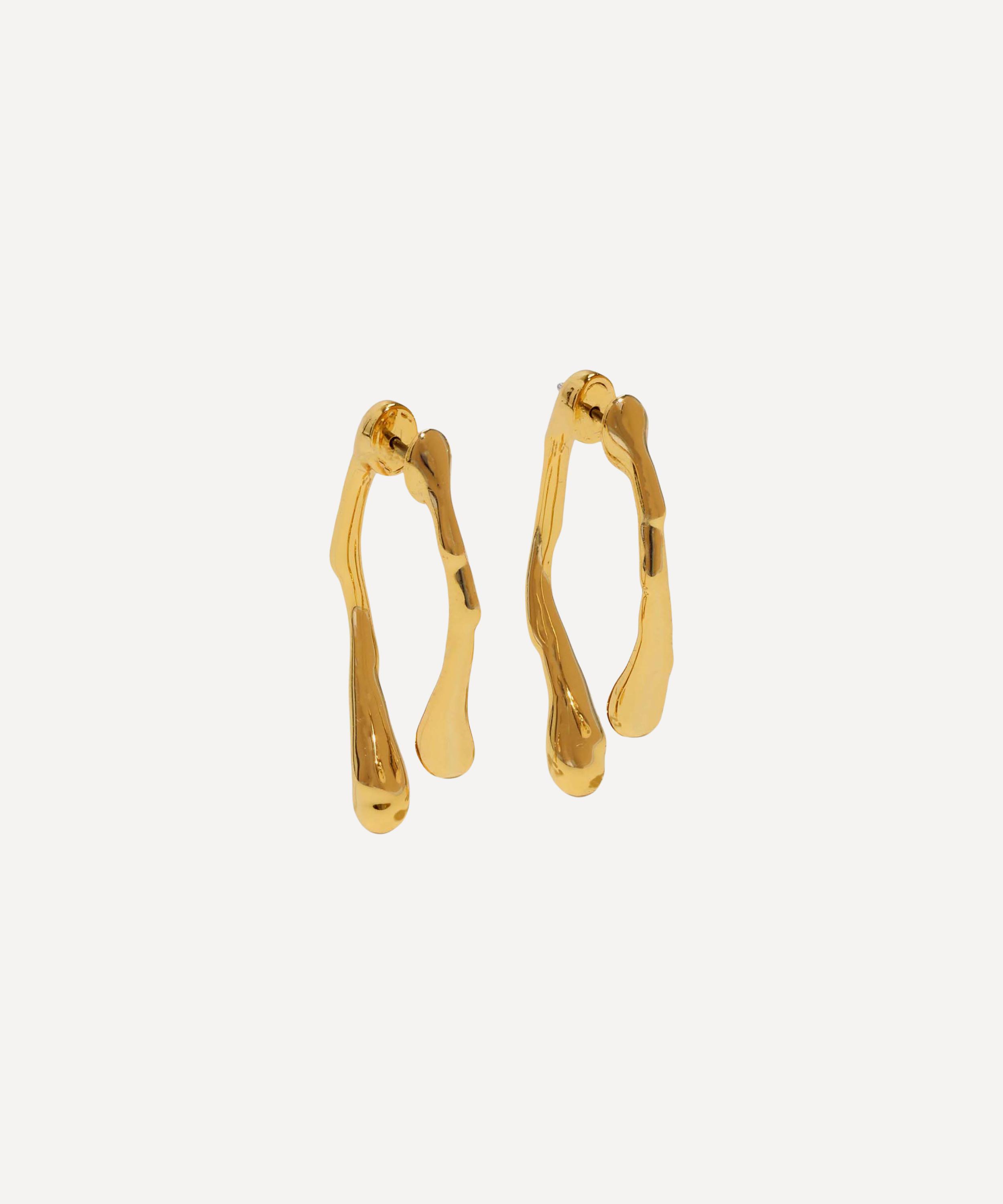 Alexis Bittar - 14ct Gold-Plated Drippy Front Back Drop Earrings image number 0