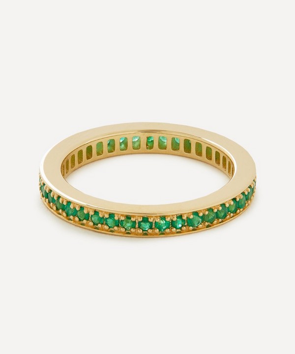 By Pariah - 14ct Gold Single Line Emerald Ring image number null