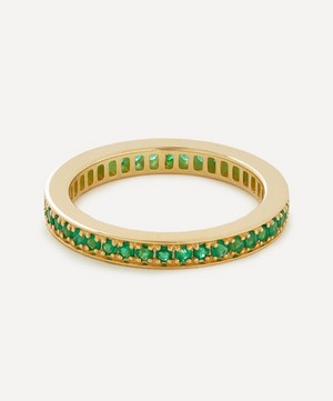 By Pariah - 14ct Gold Single Line Emerald Ring image number 0