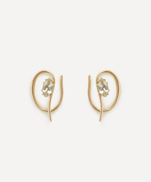 By Pariah - 14ct Gold Ellipse Amethyst Stud Earrings image number 0