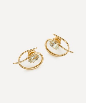 By Pariah - 14ct Gold Ellipse Amethyst Stud Earrings image number 1