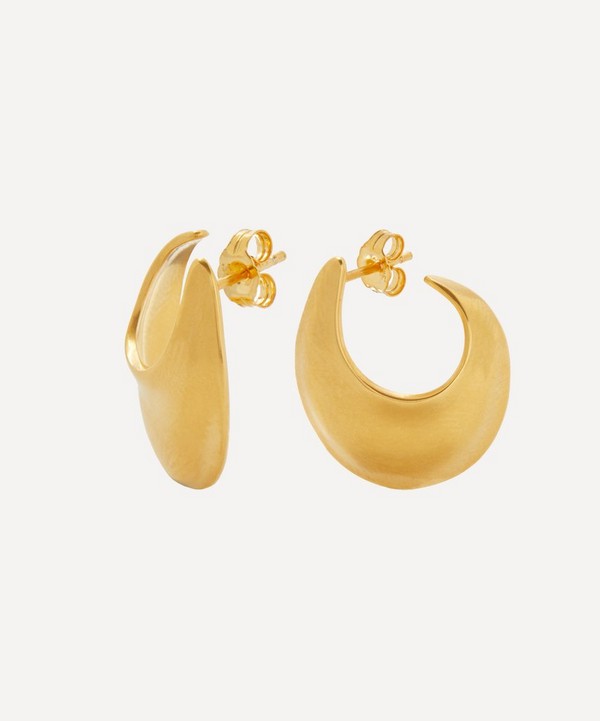 By Pariah - 14ct Gold-Plated Vermeil Sabine Classic Hoop Earrings image number null