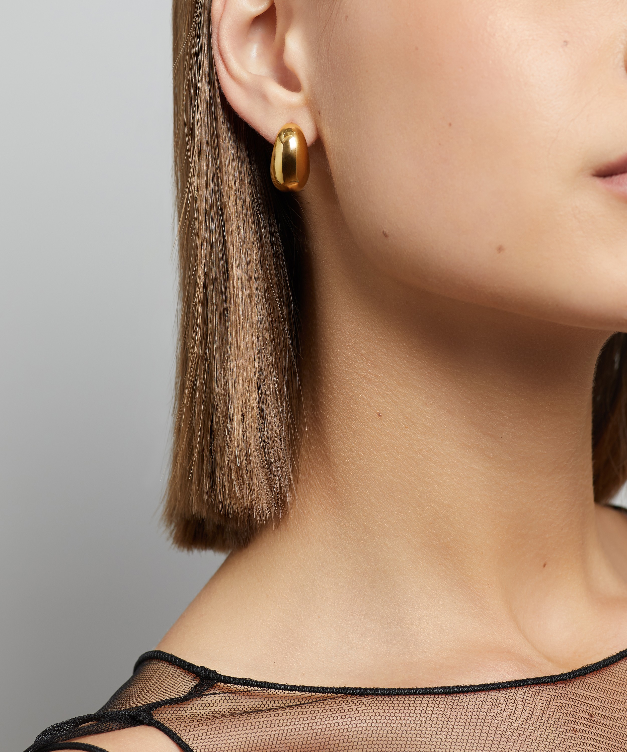 Organic Spine Hoop Medium Earrings in 18ct Gold Vermeil