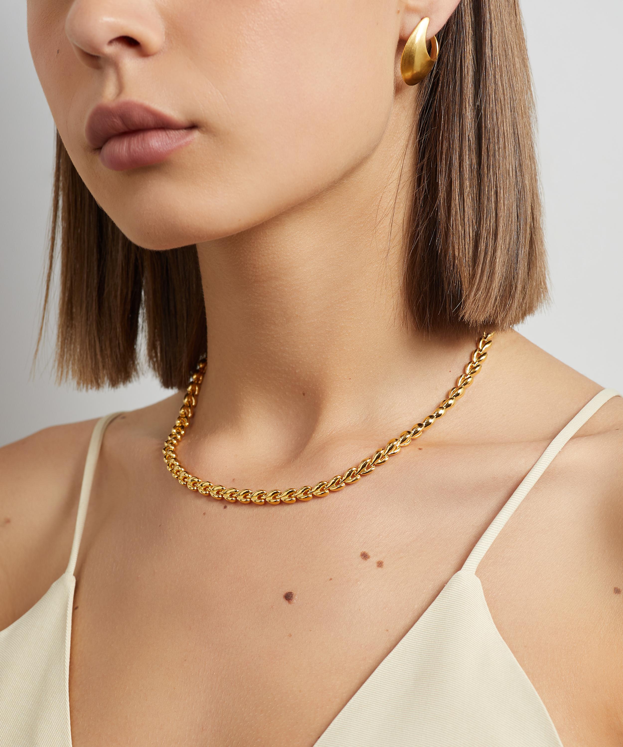 By Pariah - 14ct Gold Fishbone Classic Chain Necklace image number 1