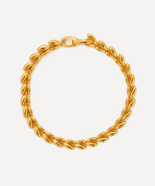 By Pariah - 14ct Gold-Plated Vermeil Fishbone Classic Chain Bracelet image number null