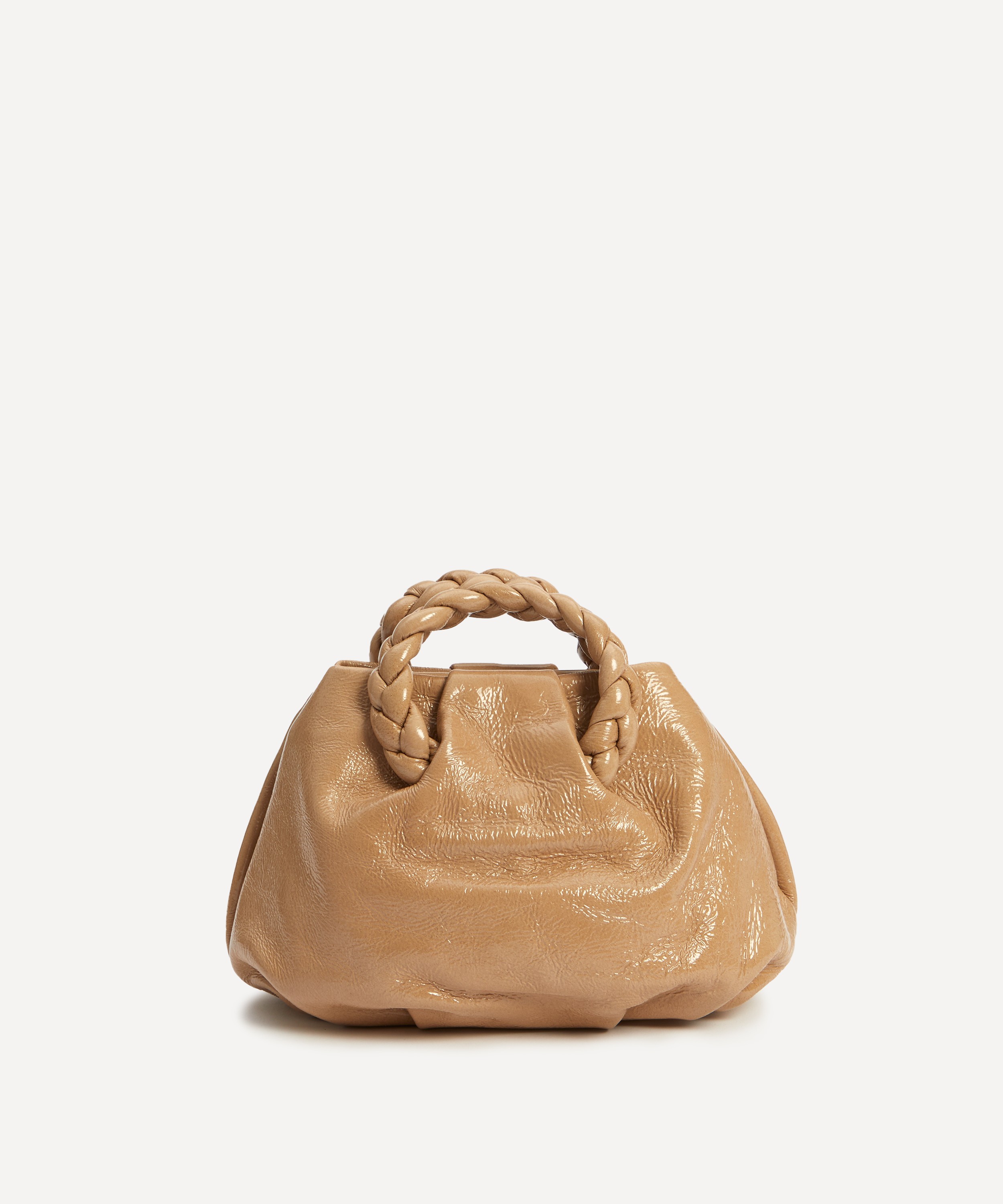 HEREU Bombon Crinkled Glossy Top-Handle Bag