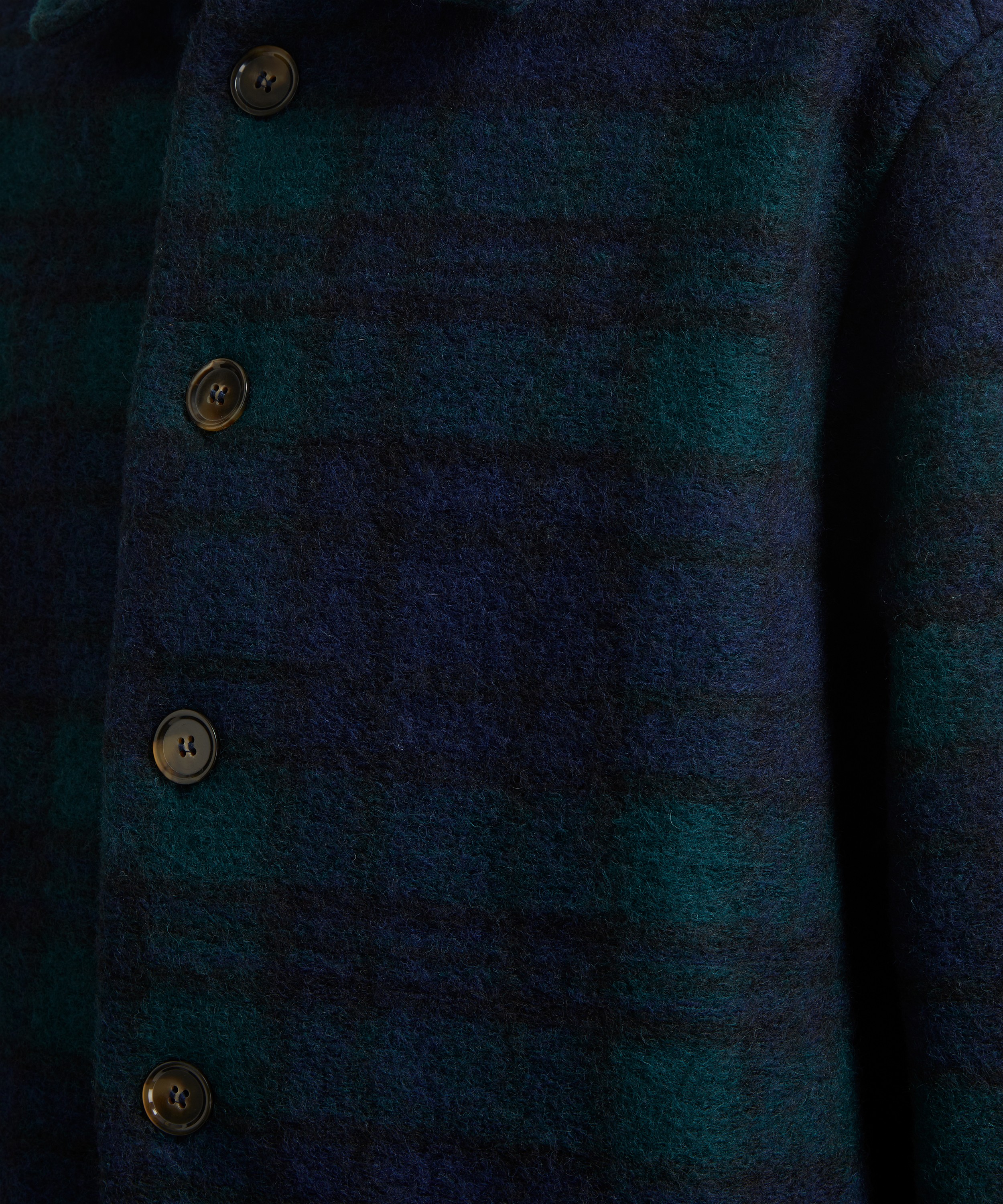 APC Navy Blue & Green cheapest Plaid Wool Jacket