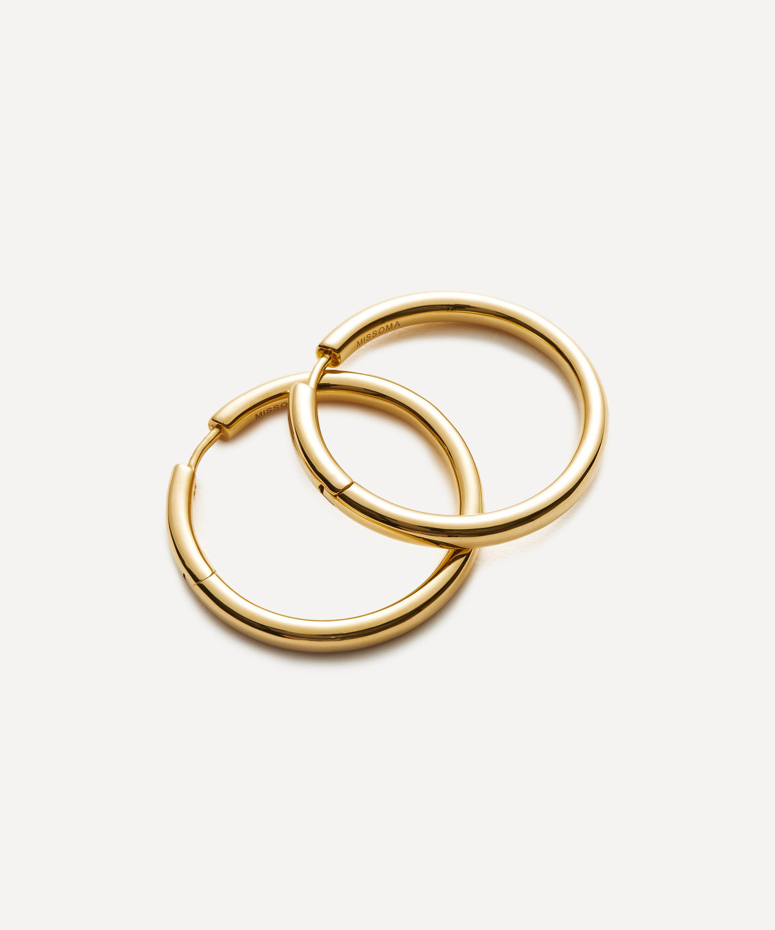 Missoma - 18ct Gold-Plated Classic Tunnel Medium Hoop Earrings image number 0