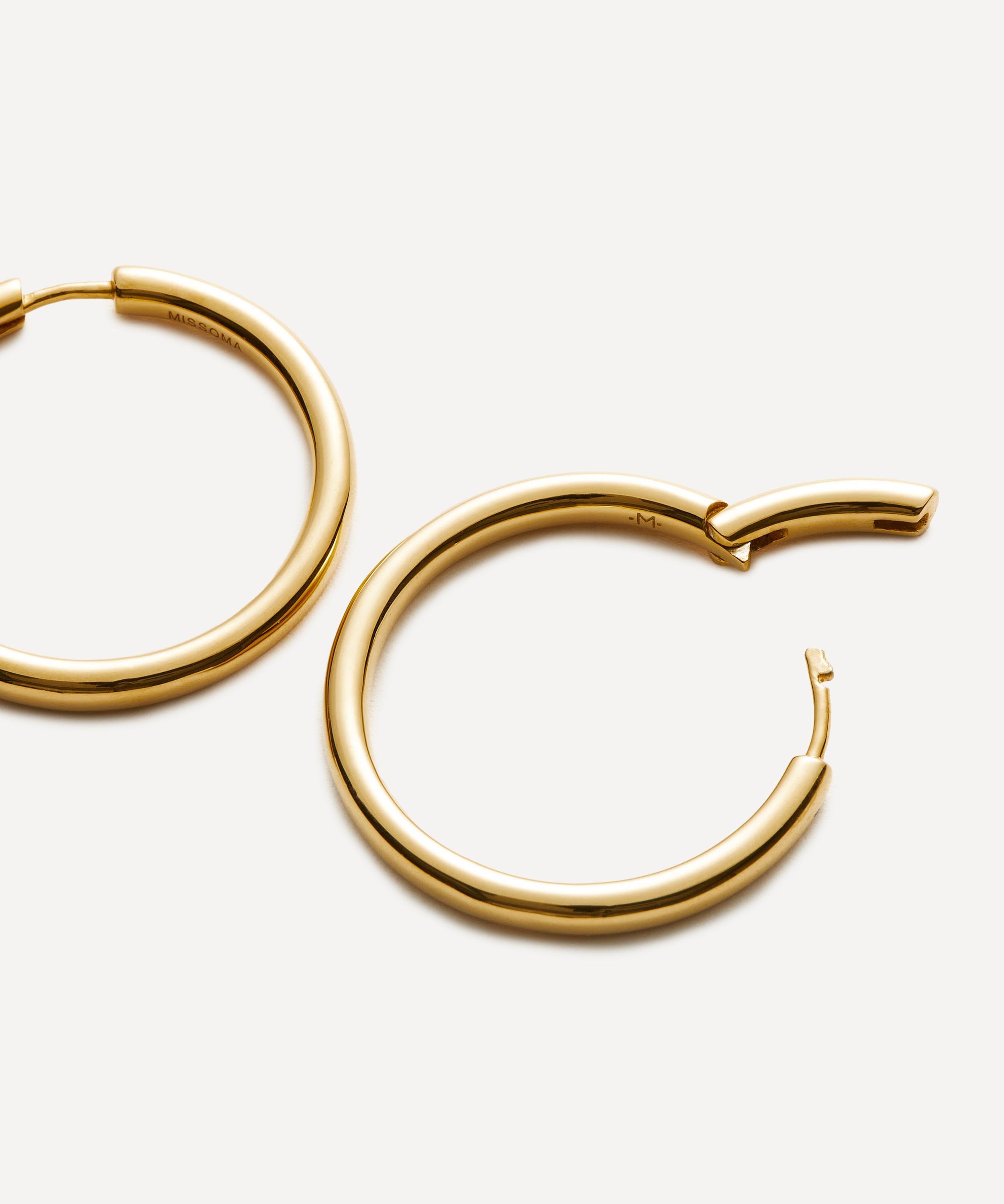 Missoma - 18ct Gold-Plated Classic Tunnel Medium Hoop Earrings image number 1