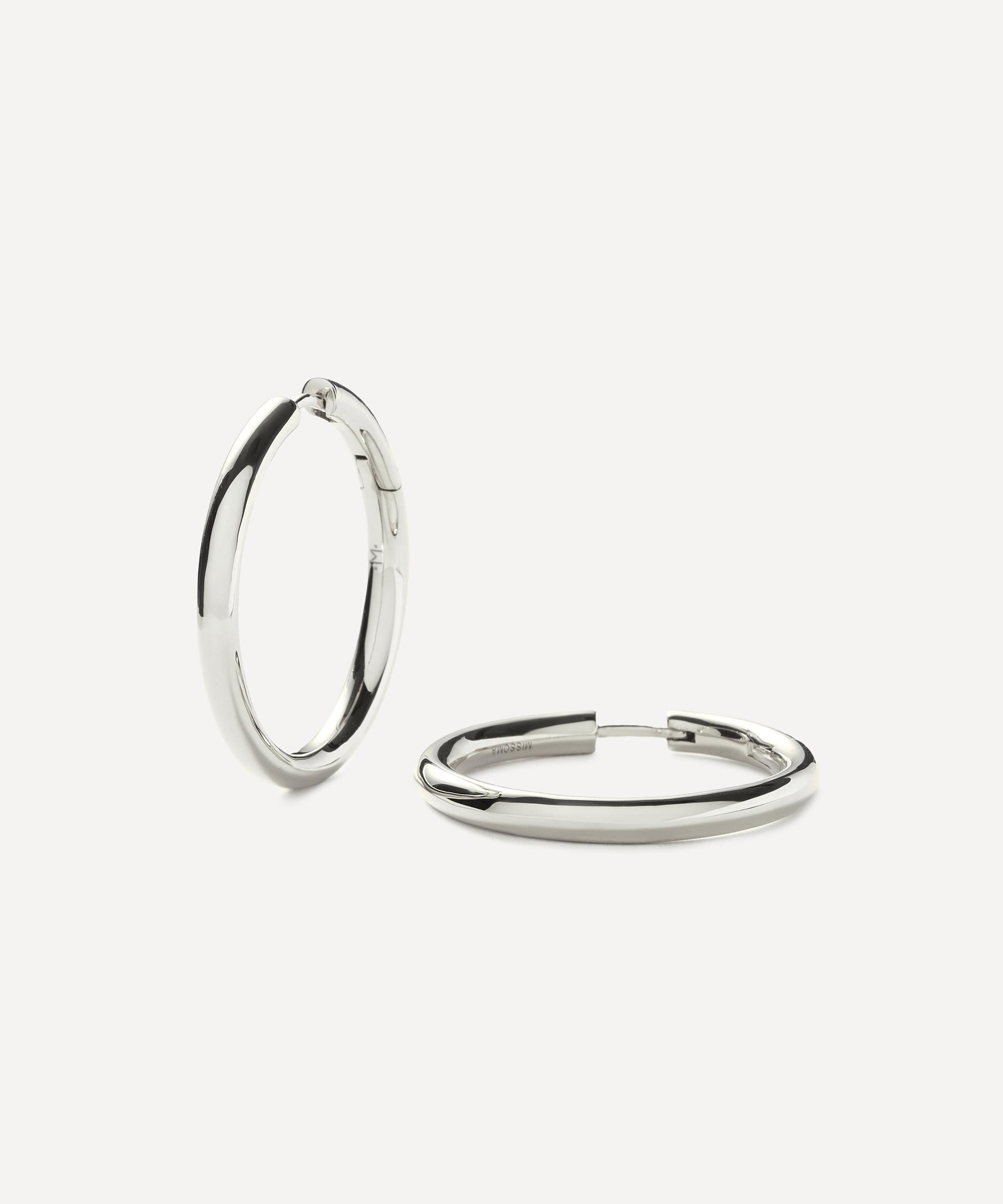 Missoma - Silver-Plated Classic Tunnel Medium Hoop Earrings image number 0
