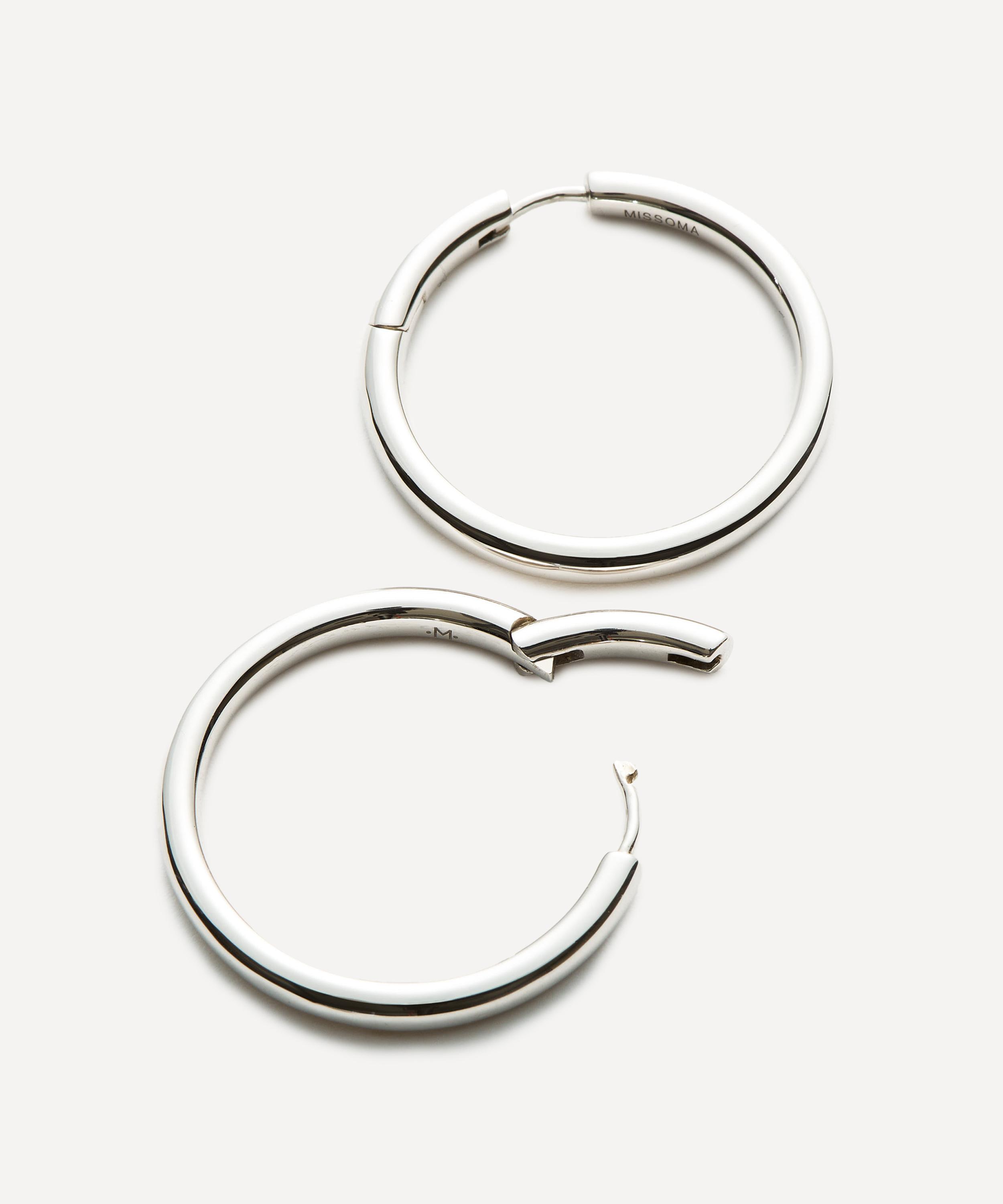 Missoma - Silver-Plated Classic Tunnel Medium Hoop Earrings image number 2