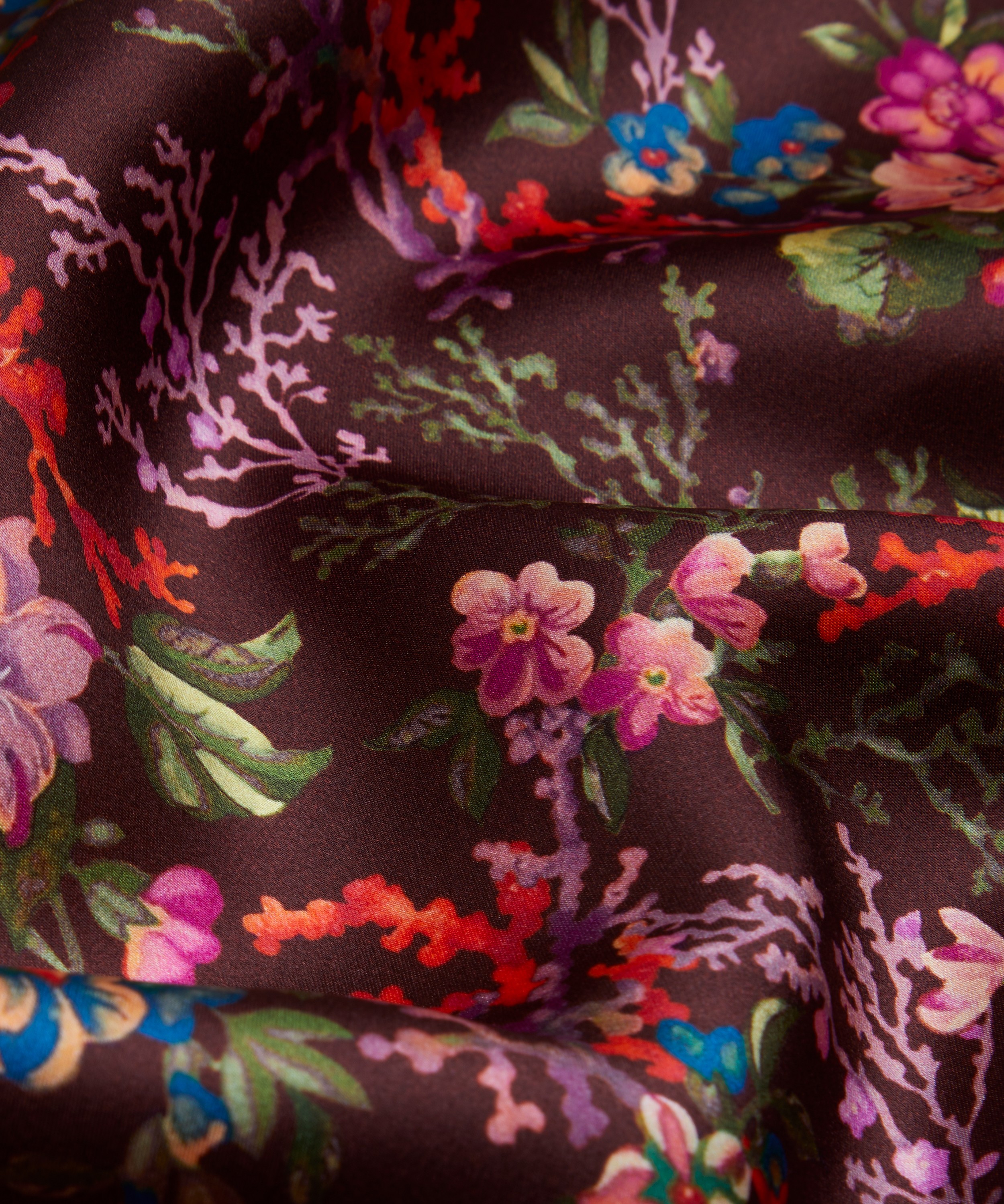 Liberty Fabrics - Coral Meadow Silk Satin image number 3