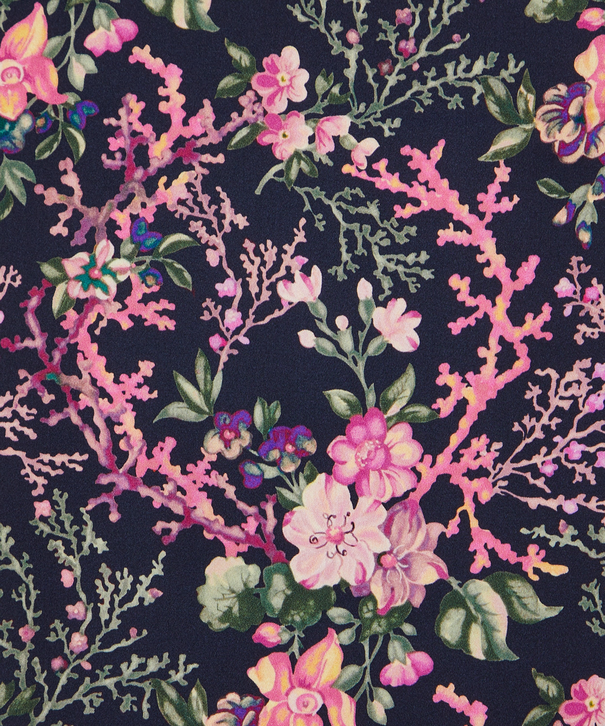 Liberty Fabrics - Coral Meadow Silk Satin image number 0