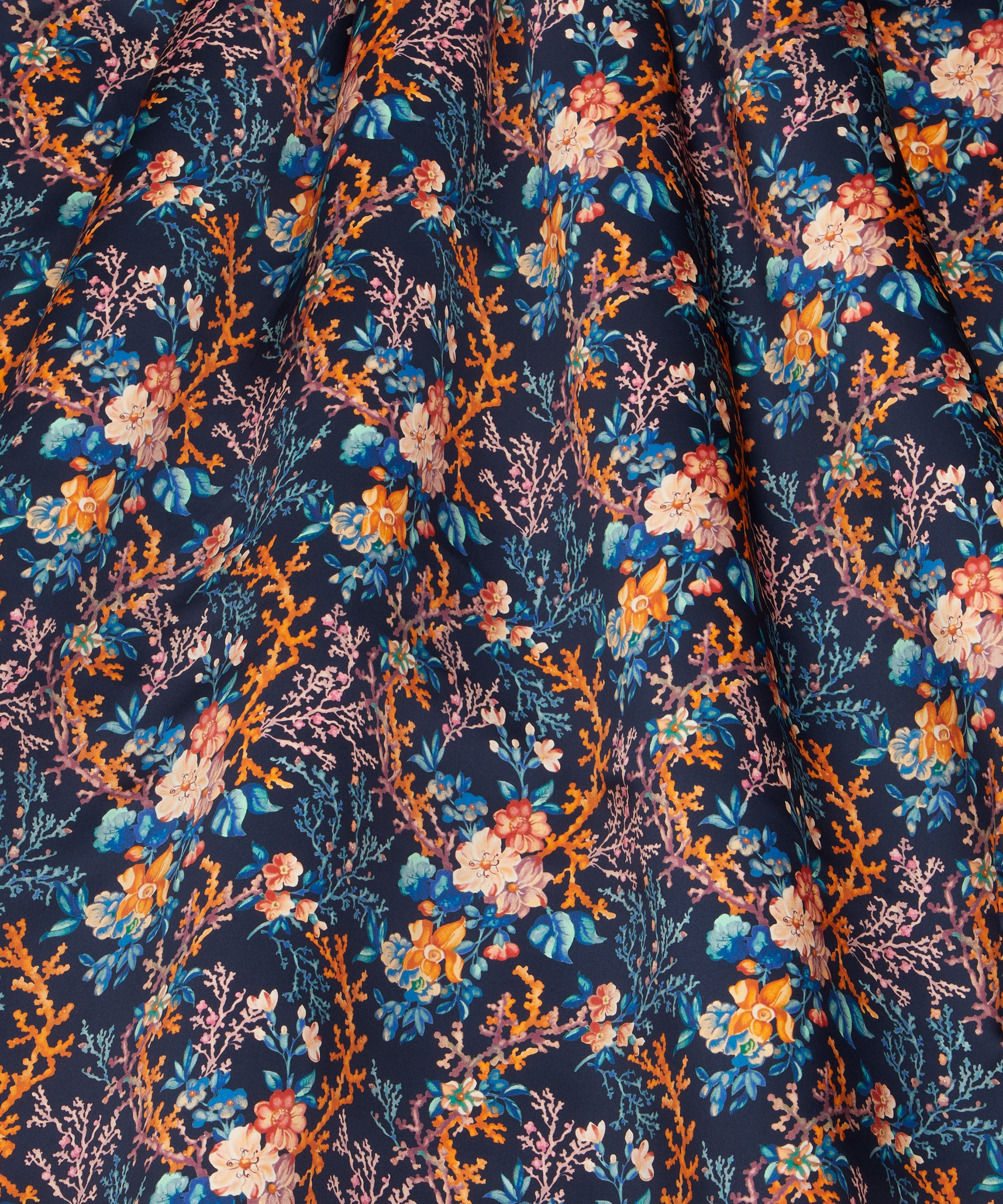 Liberty Fabrics - Coral Meadow Silk Satin image number 2